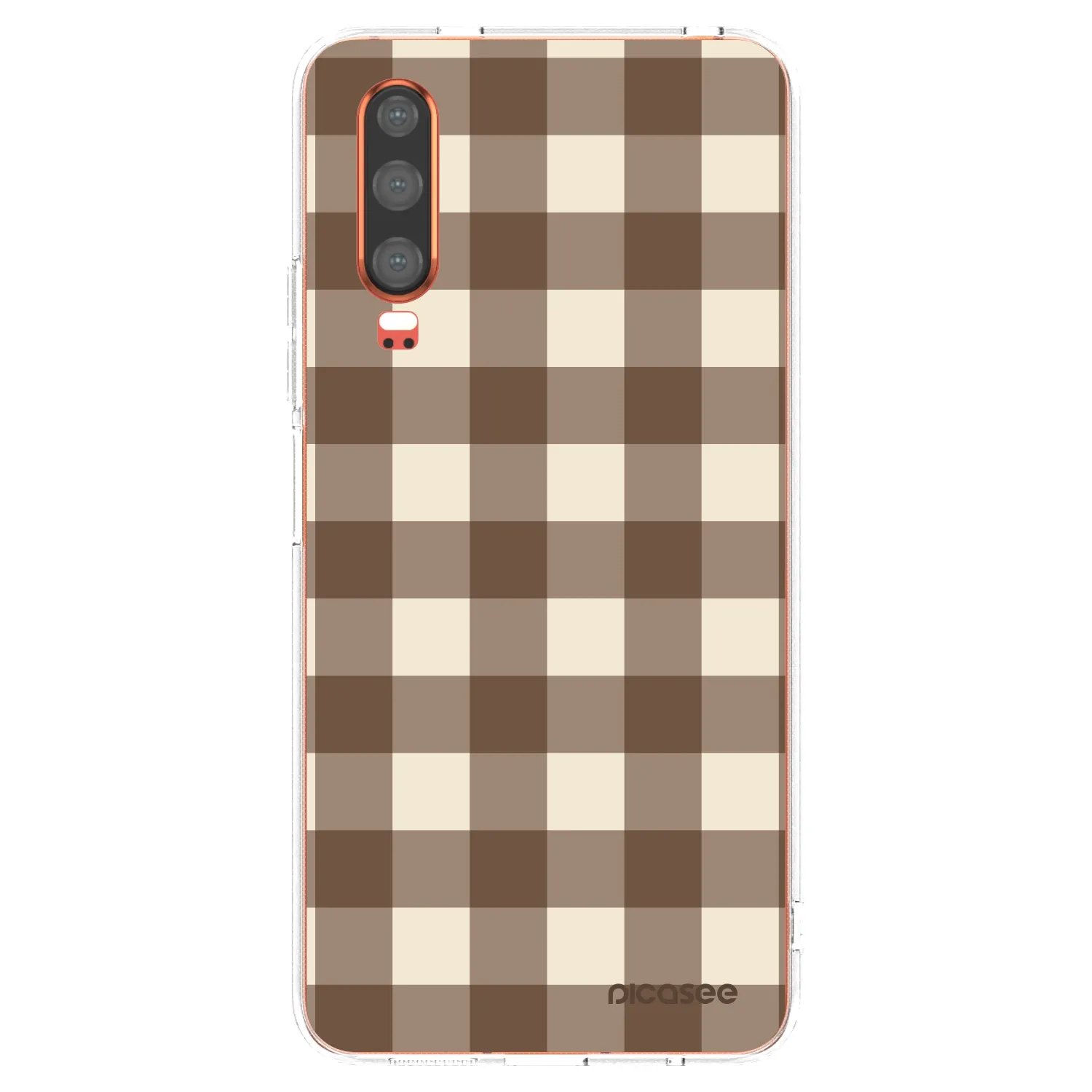 Picasee διαφανής θήκη σιλικόνης Huawei P30 - Brown grid