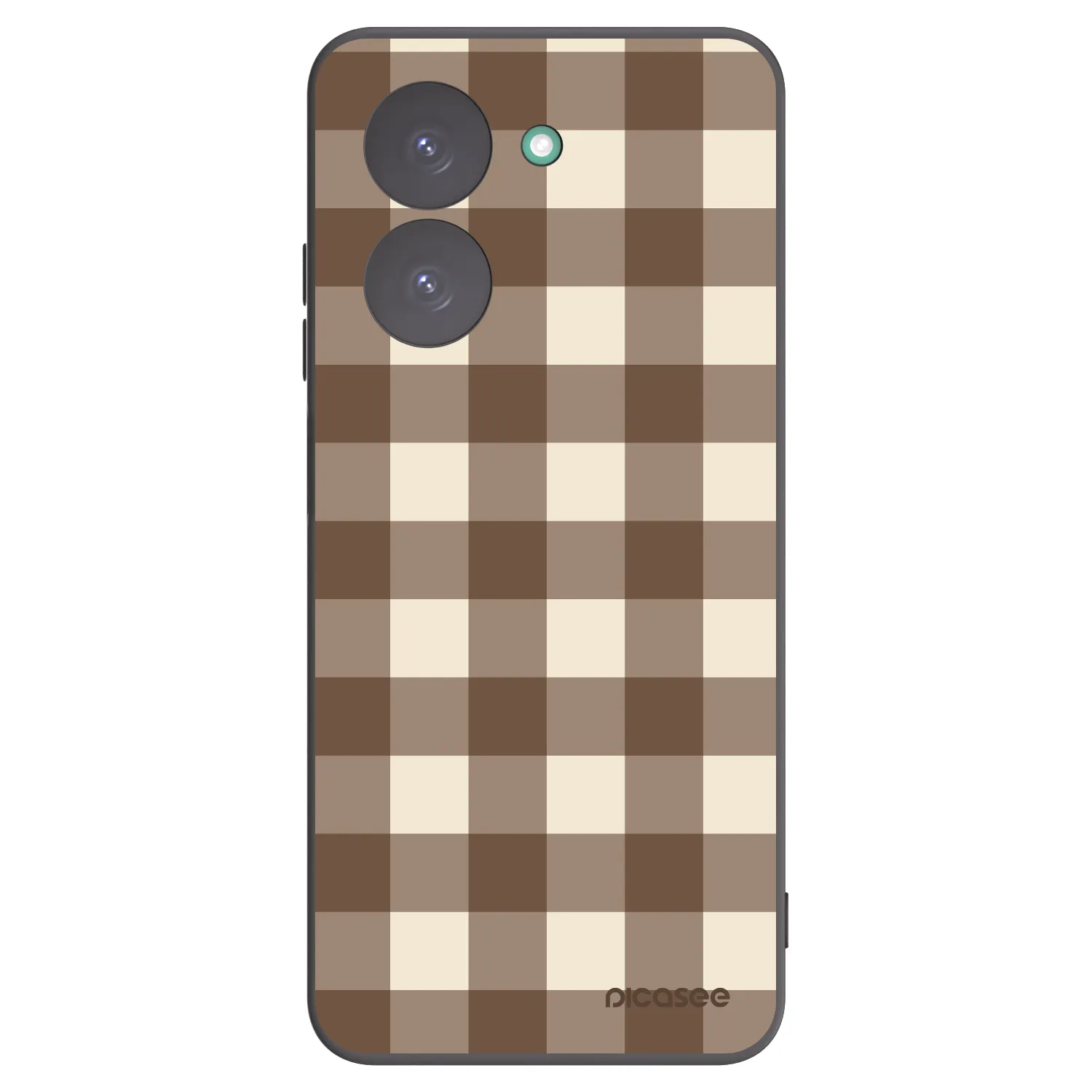 Picasee Μαύρη θήκη σιλικόνης για Xiaomi Redmi A5 - Brown grid