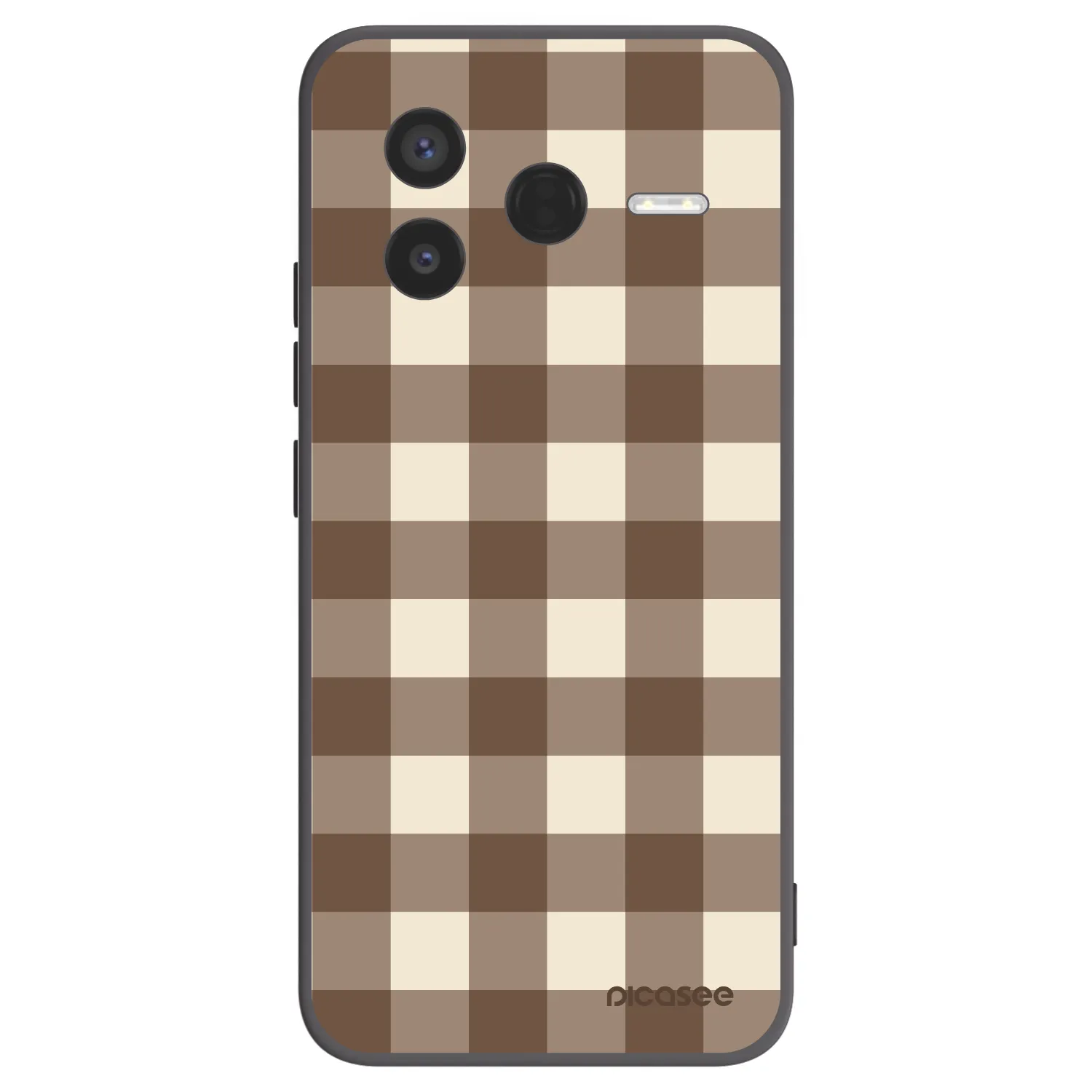 Picasee Μαύρη θήκη σιλικόνης για Xiaomi Poco F7 Pro 5G - Brown grid