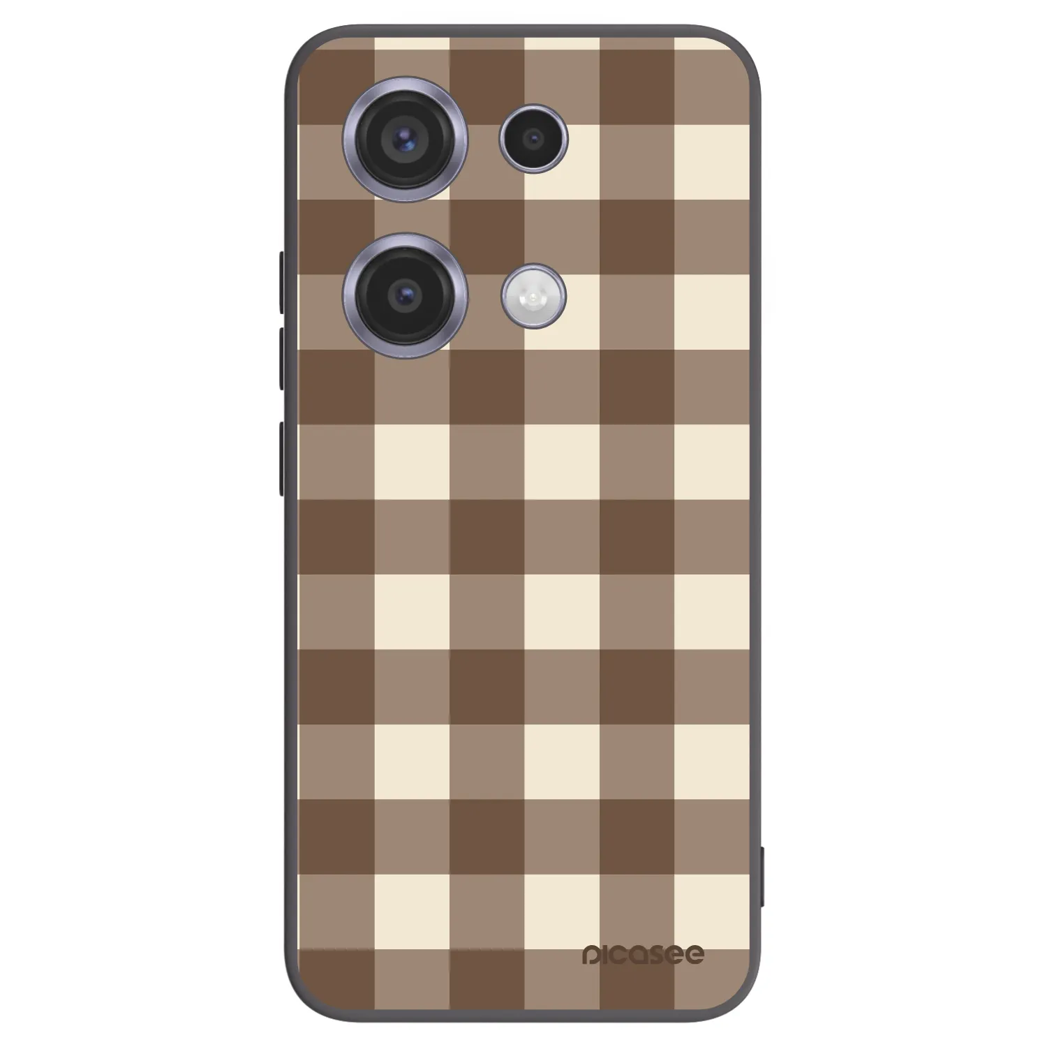 Picasee Μαύρη θήκη σιλικόνης για Xiaomi Redmi Note 14S - Brown grid