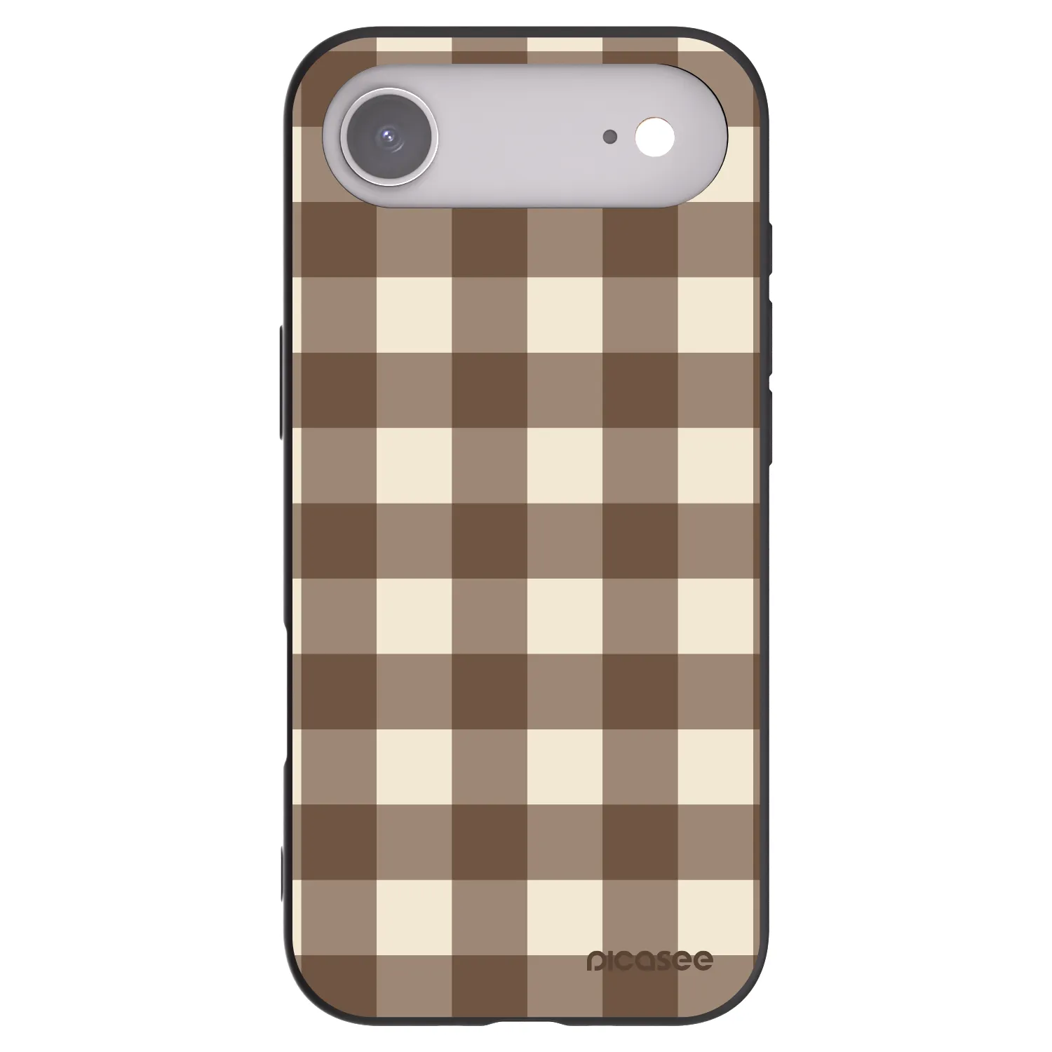 Picasee Μαύρη θήκη σιλικόνης για Apple iPhone Air - Brown grid