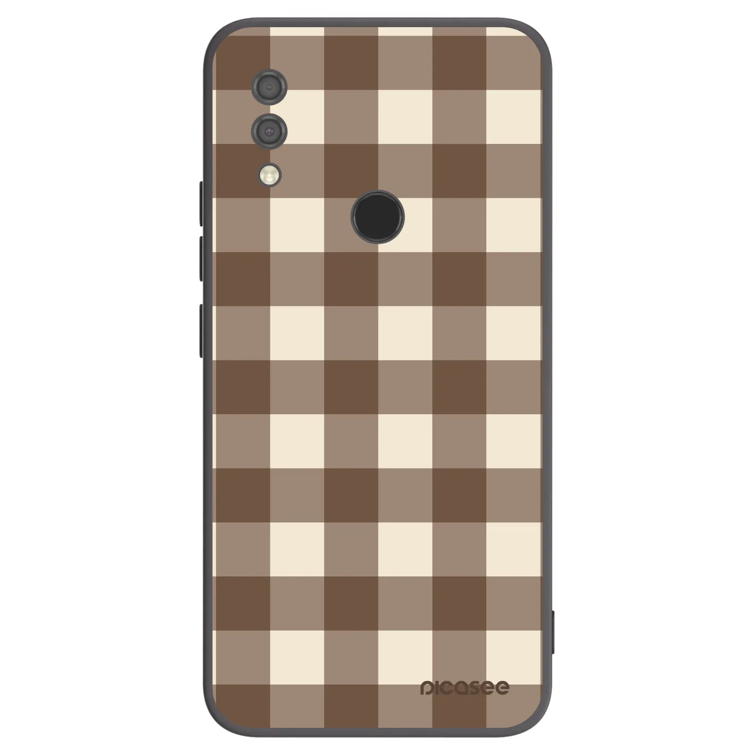 Picasee Μαύρη θήκη σιλικόνης για Xiaomi Redmi 7 - Brown grid