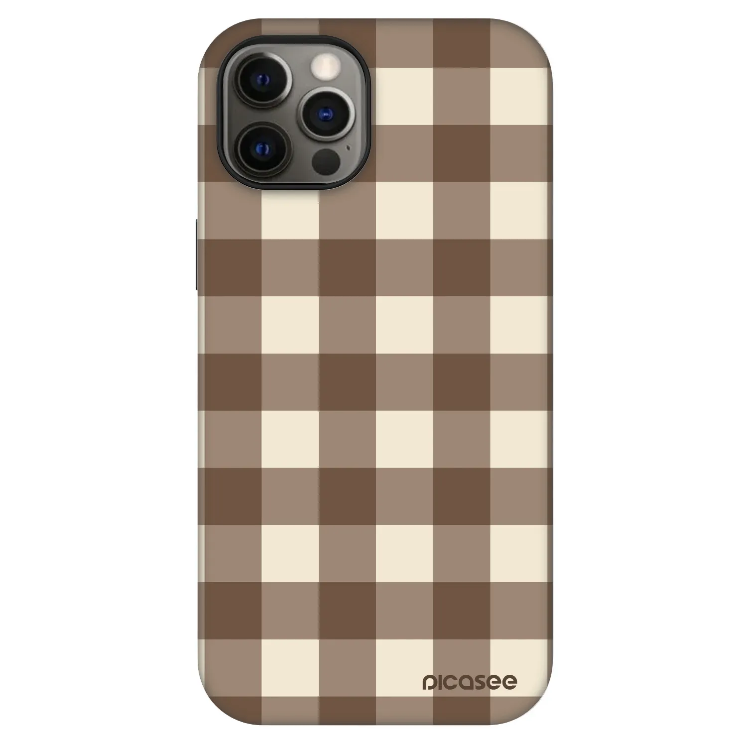 Picasee Fashion Case MagSafe για Apple iPhone 12 Pro - Brown grid