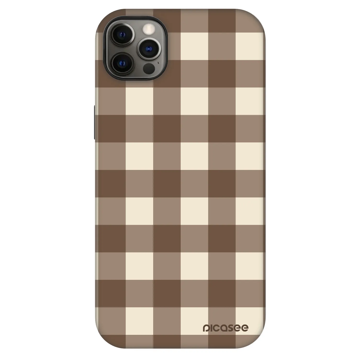 Picasee Fashion Case MagSafe για Apple iPhone 12 Pro Max - Brown grid