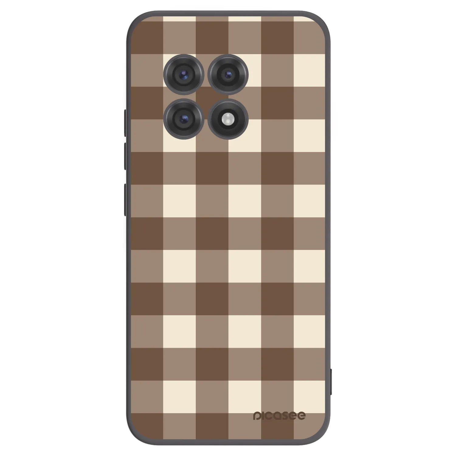 Picasee Μαύρη θήκη σιλικόνης για OnePlus 13R 5G - Brown grid