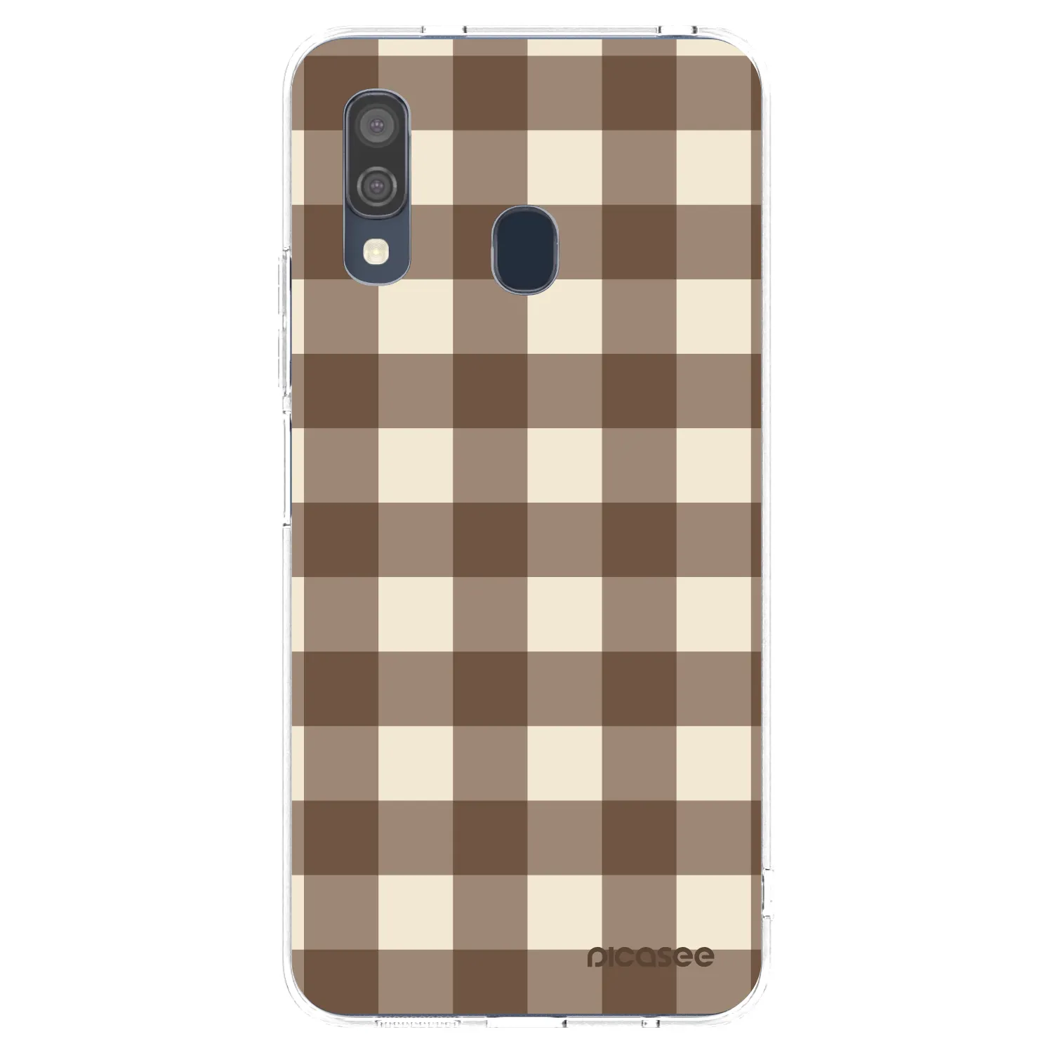 Picasee διαφανής θήκη σιλικόνης Samsung Galaxy A40 A405F - Brown grid