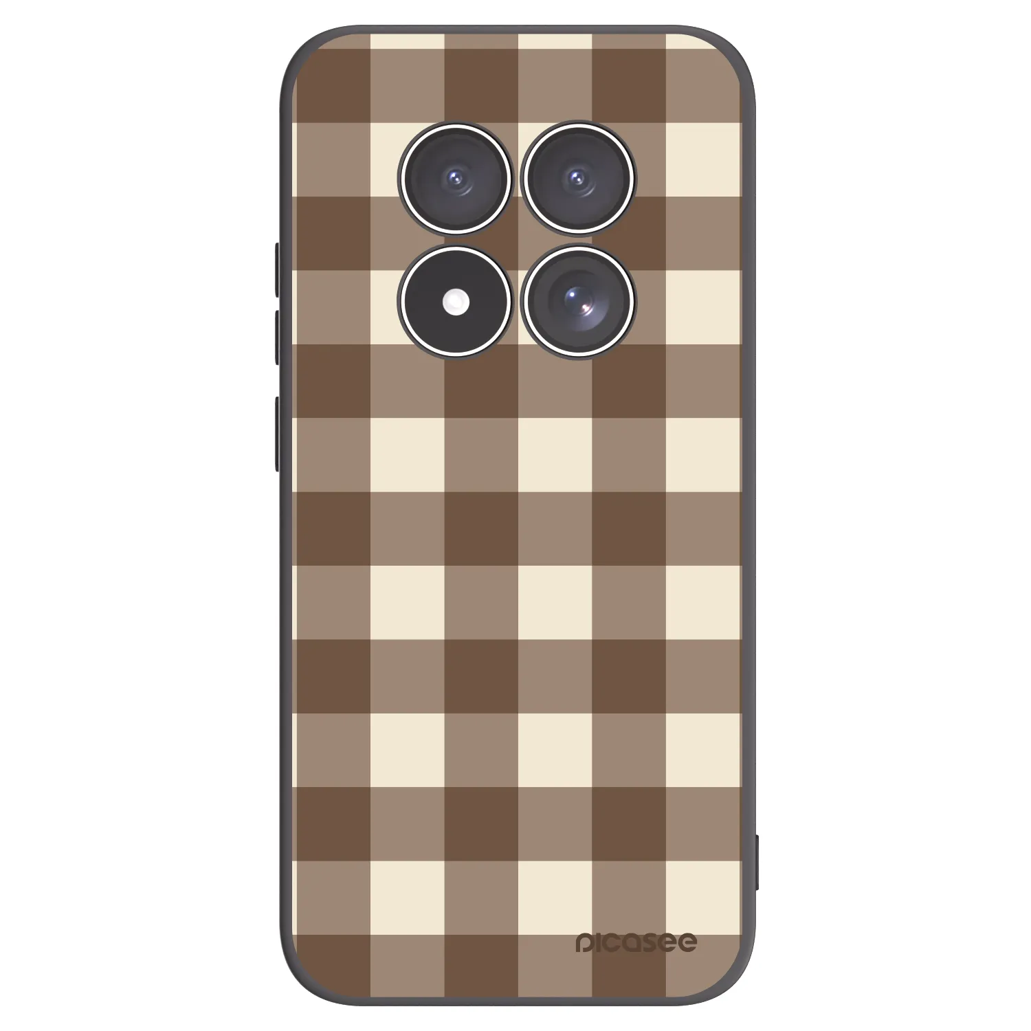 Picasee Μαύρη θήκη σιλικόνης για Xiaomi Redmi Note 15 Pro 4G - Brown grid