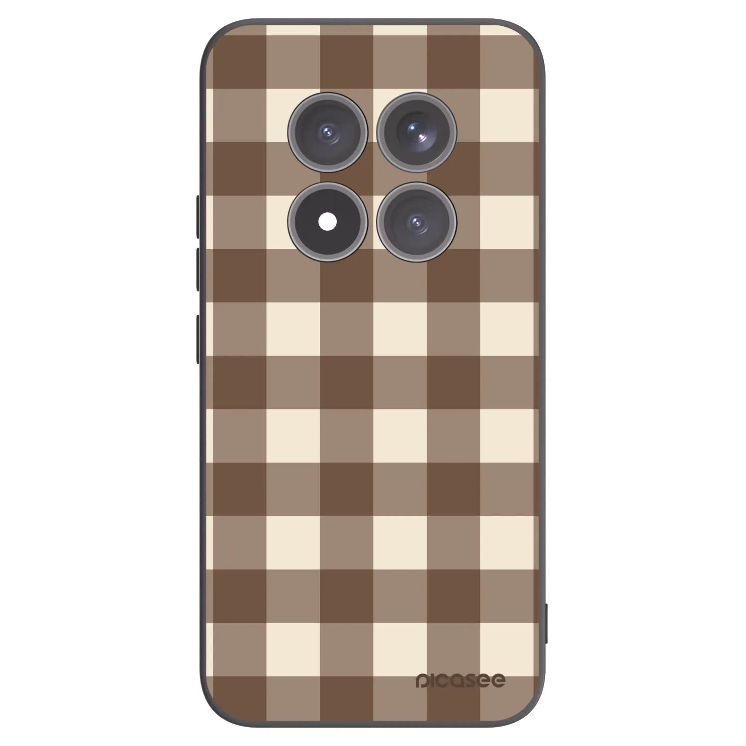 Picasee Μαύρη θήκη σιλικόνης για Xiaomi Redmi Note 15 Pro+ - Brown grid