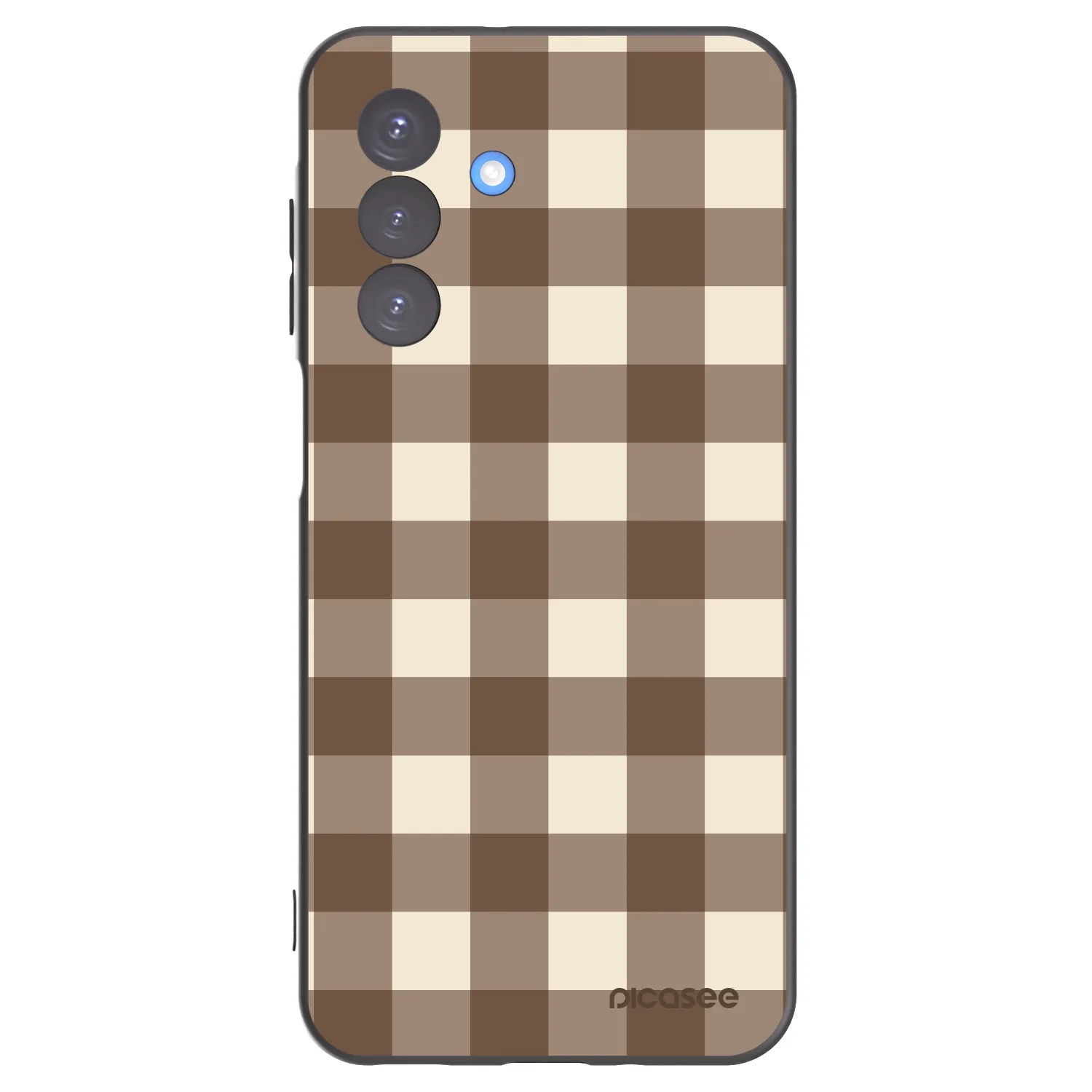 Picasee Μαύρη θήκη σιλικόνης για Samsung Galaxy A17 5G - Brown grid