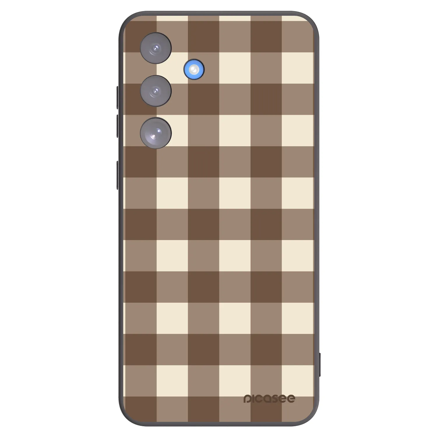 Picasee Μαύρη θήκη σιλικόνης για Samsung Galaxy S25 FE 5G - Brown grid