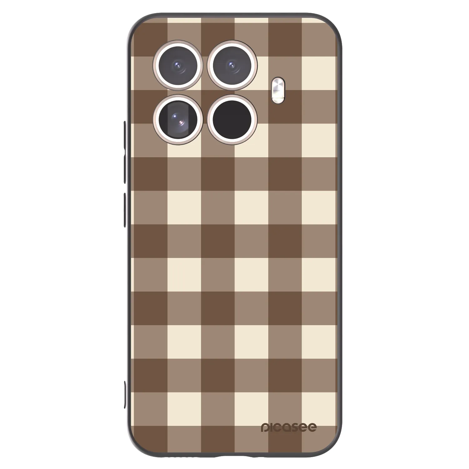 Picasee Μαύρη θήκη σιλικόνης για Xiaomi 15T Pro - Brown grid