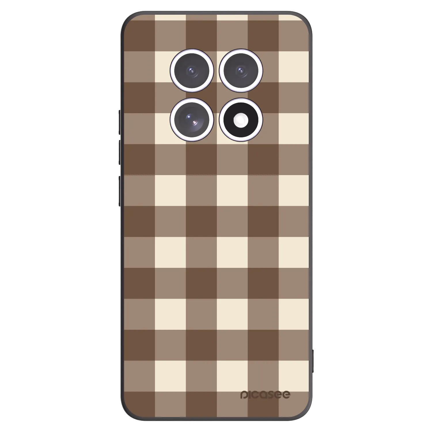 Picasee Μαύρη θήκη σιλικόνης για Xiaomi Redmi Note 15 4G - Brown grid