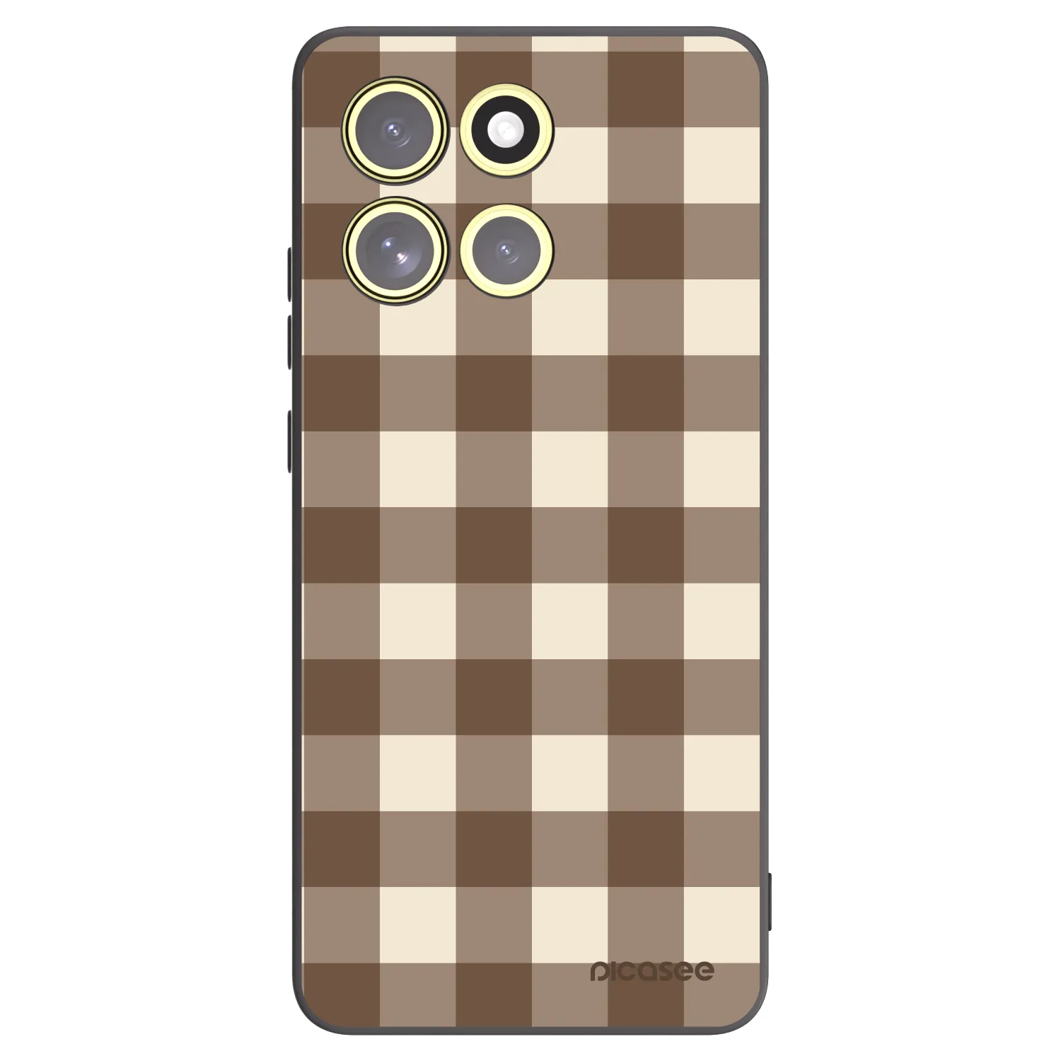 Picasee Μαύρη θήκη σιλικόνης για Motorola Moto G86 Power 5G - Brown grid