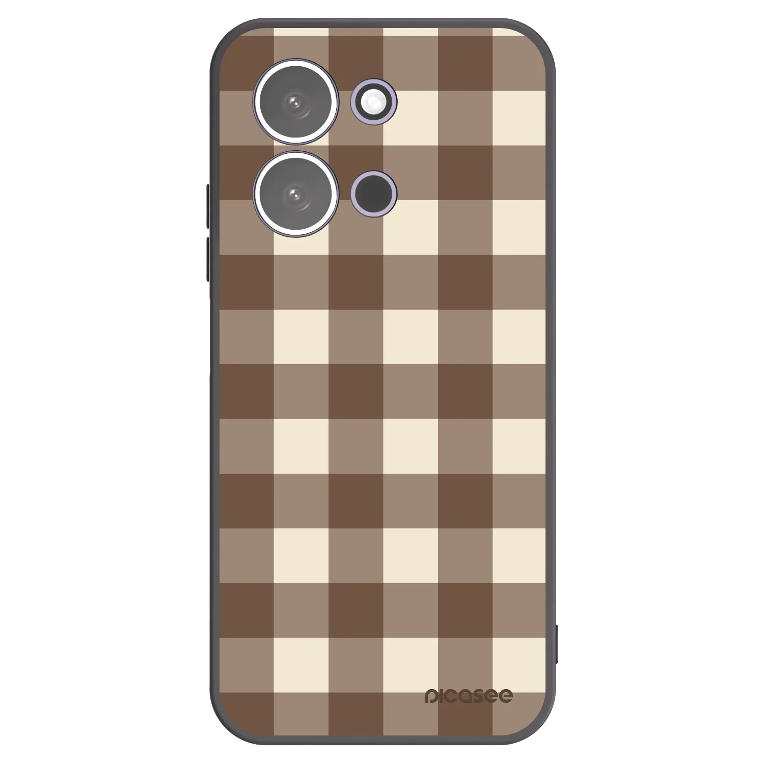 Picasee Μαύρη θήκη σιλικόνης για Xiaomi Redmi 15C 5G - Brown grid