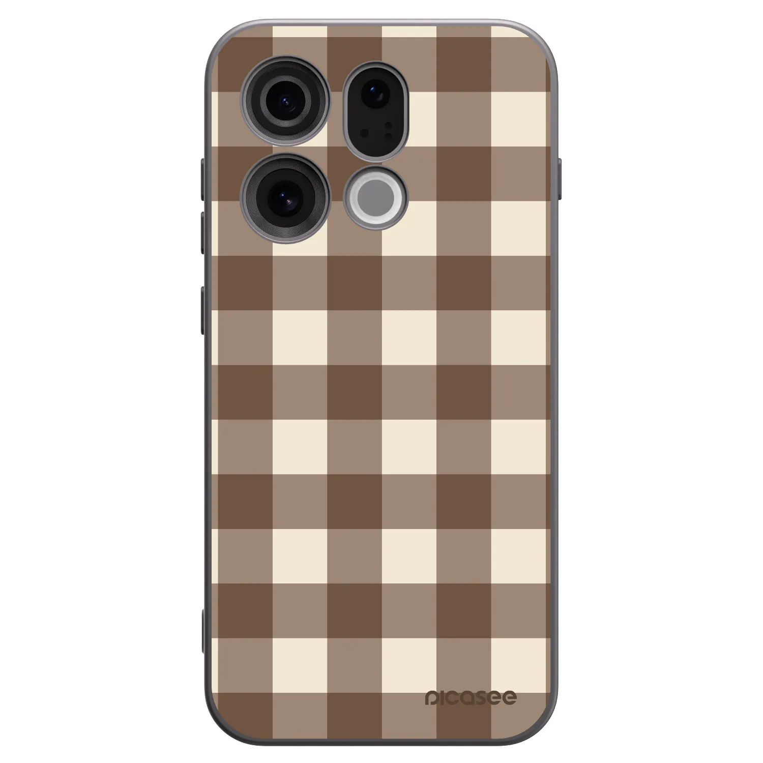 Picasee Μαύρη θήκη σιλικόνης για OPPO Find X9 - Brown grid