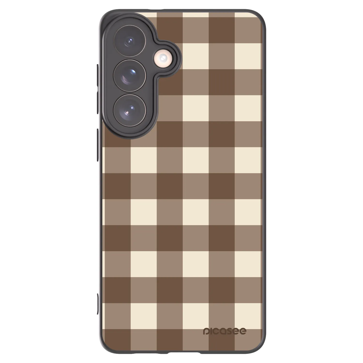 Picasee Μαύρη θήκη σιλικόνης για Samsung Galaxy S26+ - Brown grid