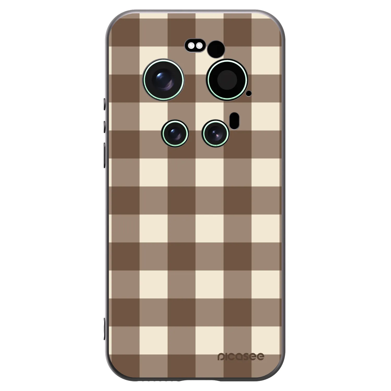 Picasee Μαύρη θήκη σιλικόνης για Xiaomi 17 Ultra - Brown grid