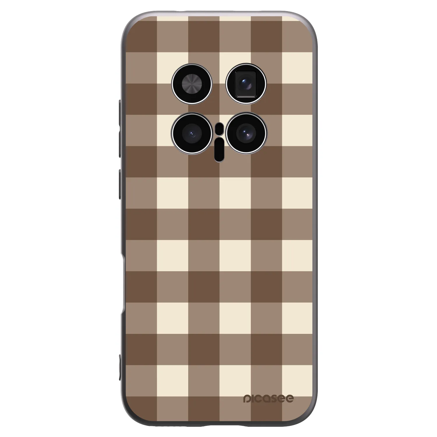 Picasee Μαύρη θήκη σιλικόνης για Honor Magic8 Pro 5G - Brown grid