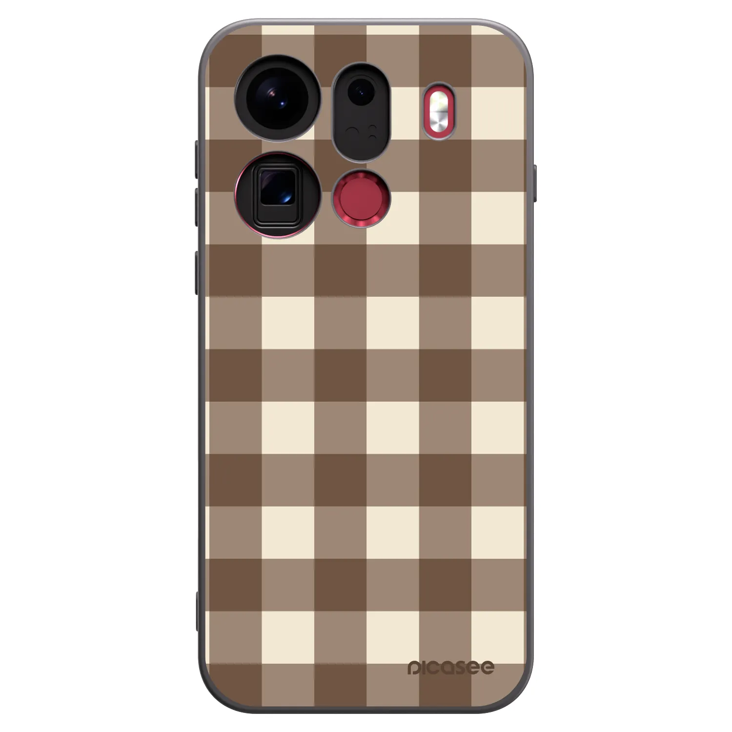 Picasee Μαύρη θήκη σιλικόνης για OPPO Find X9 Pro - Brown grid