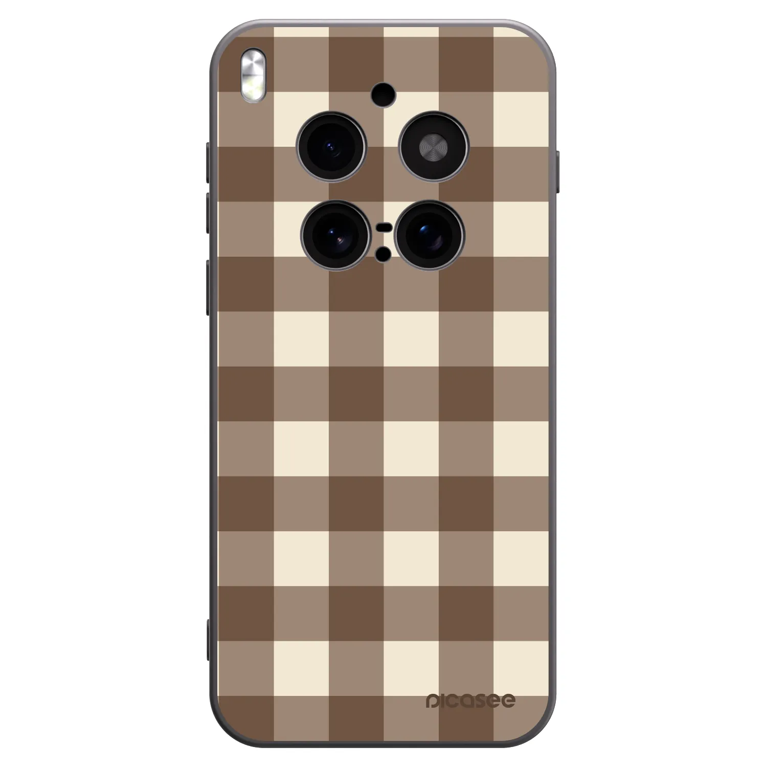 Picasee Μαύρη θήκη σιλικόνης για Vivo X300 Pro - Brown grid