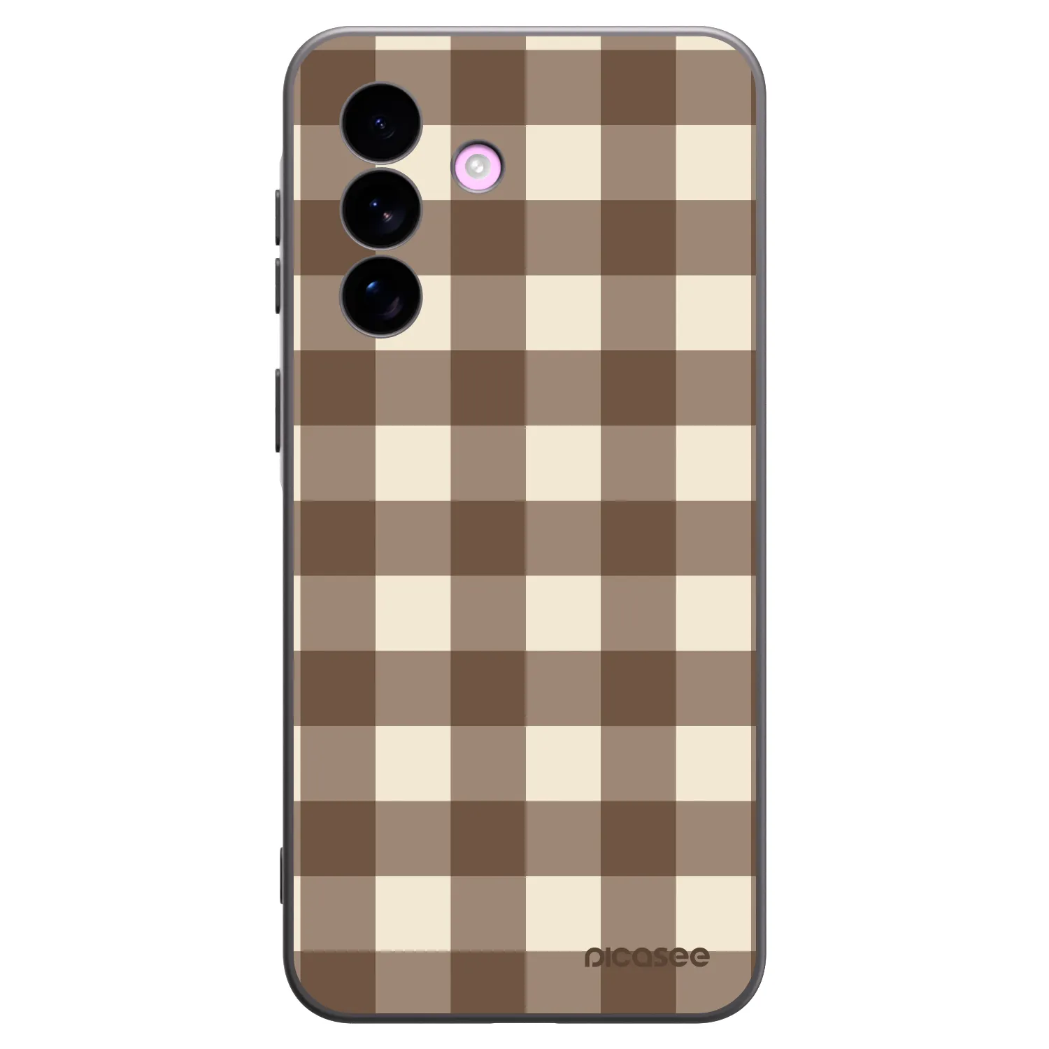 Picasee Μαύρη θήκη σιλικόνης για Samsung Galaxy A57 5G - Brown grid