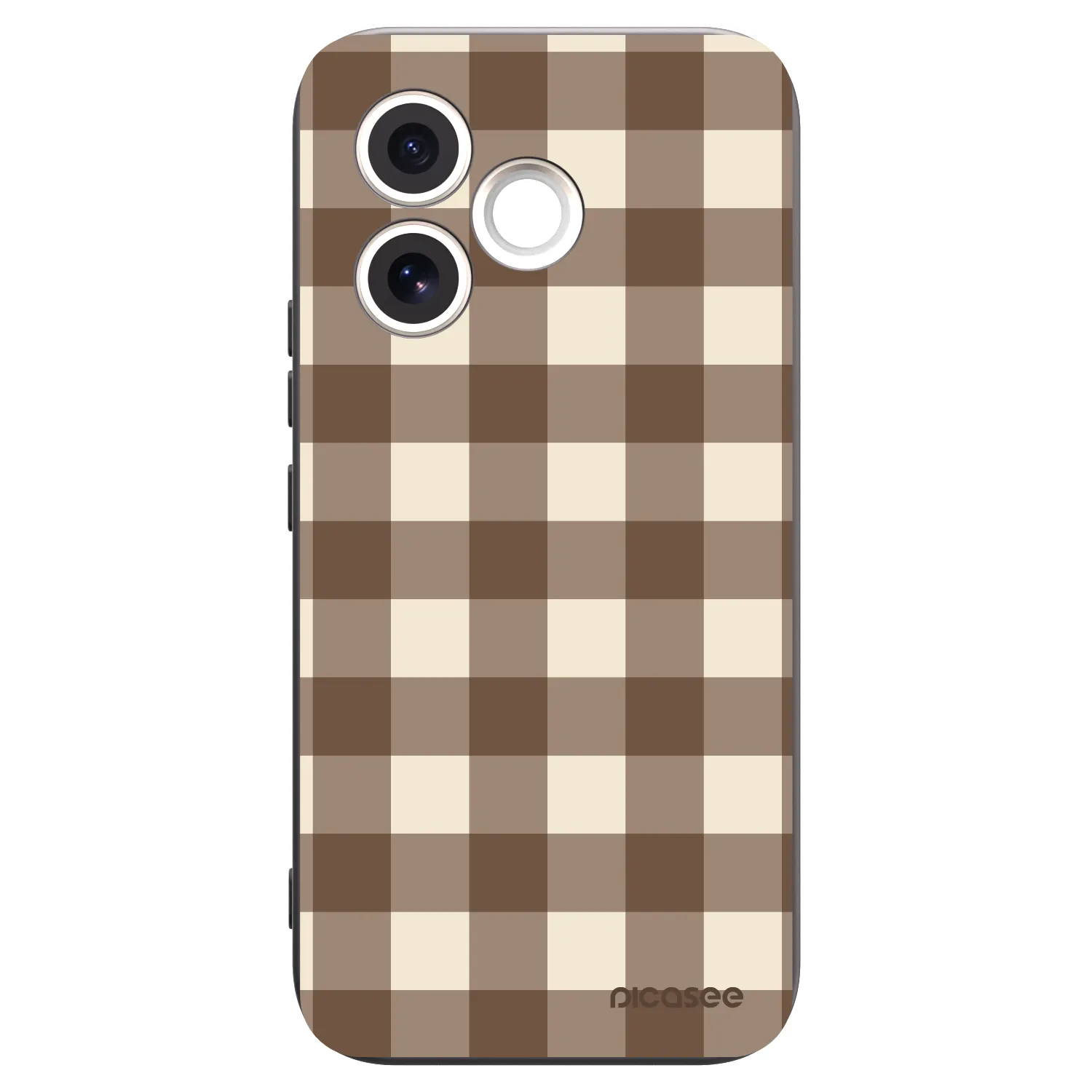 Picasee Μαύρη θήκη σιλικόνης για Honor 600 Lite - Brown grid