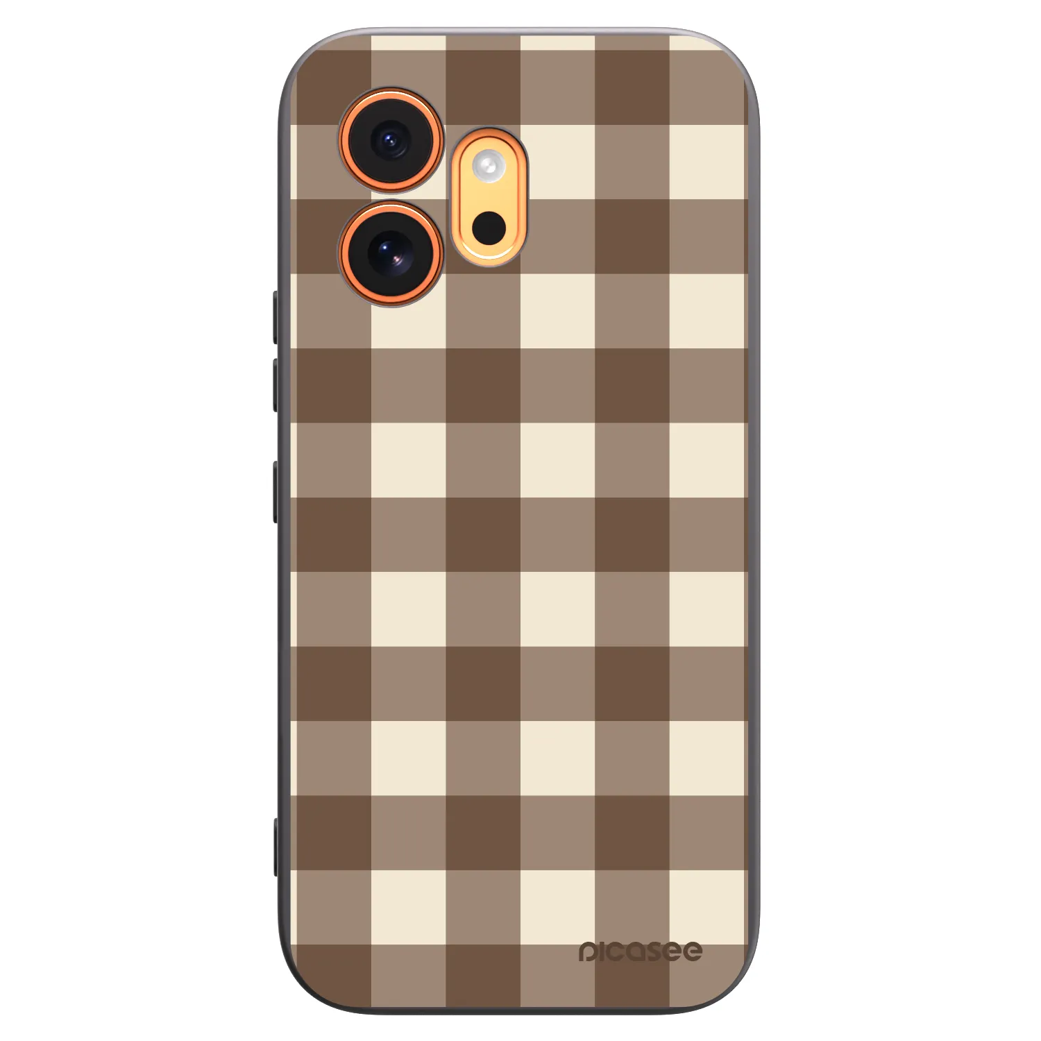 Picasee Μαύρη θήκη σιλικόνης για Honor 600 - Brown grid