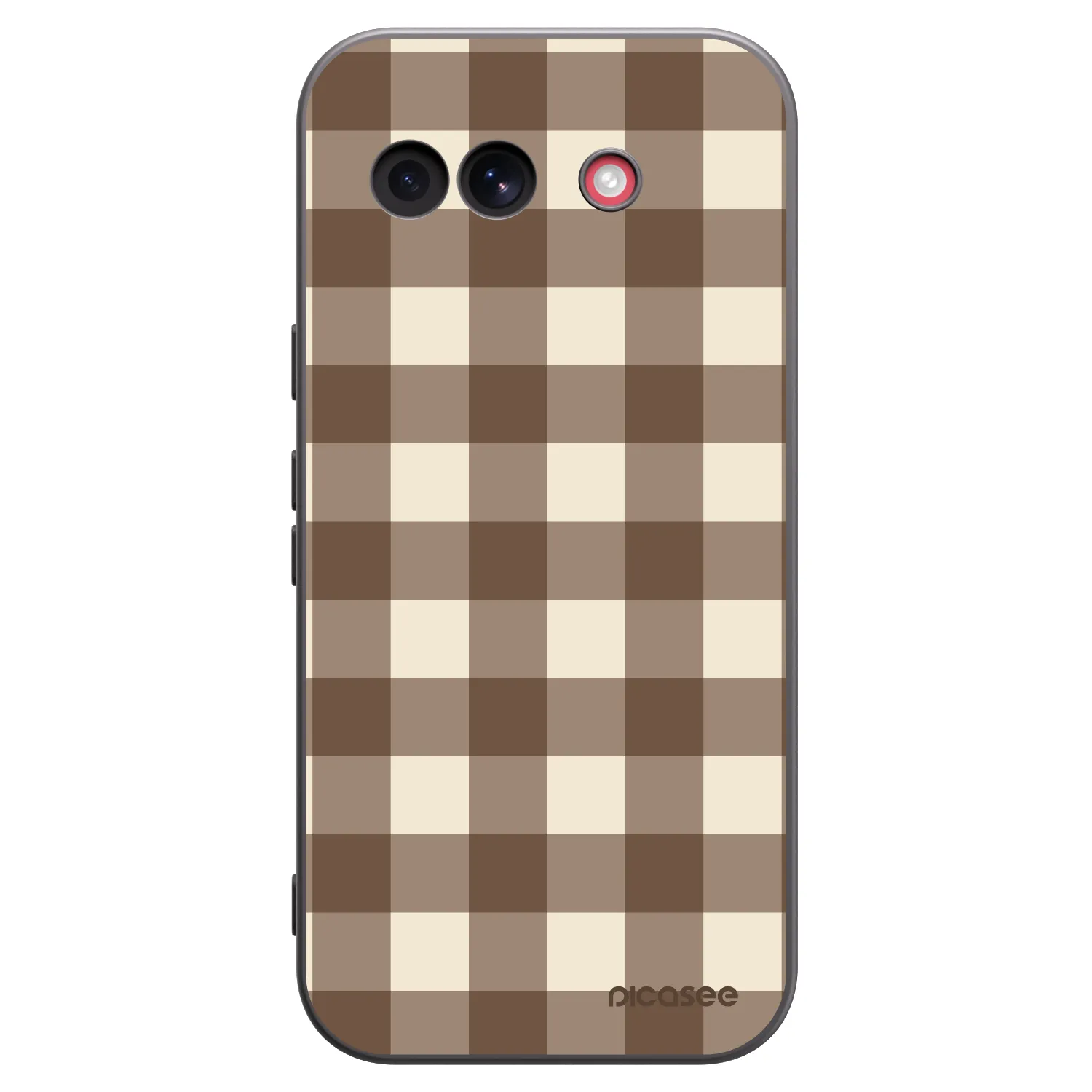 Picasee Μαύρη θήκη σιλικόνης για Google Pixel 10a - Brown grid