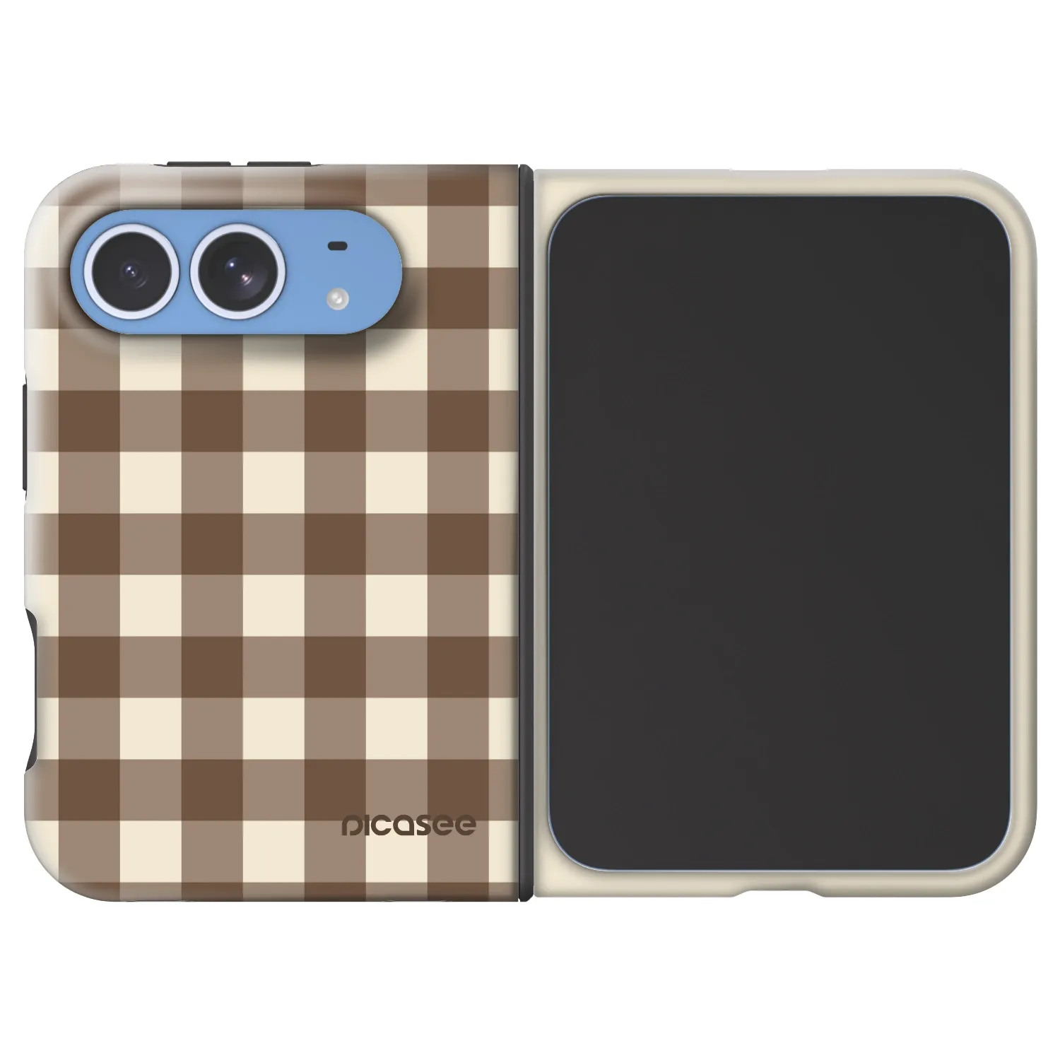 Picasee Fashion Case MagSafe για Apple iPhone Duo - Brown grid