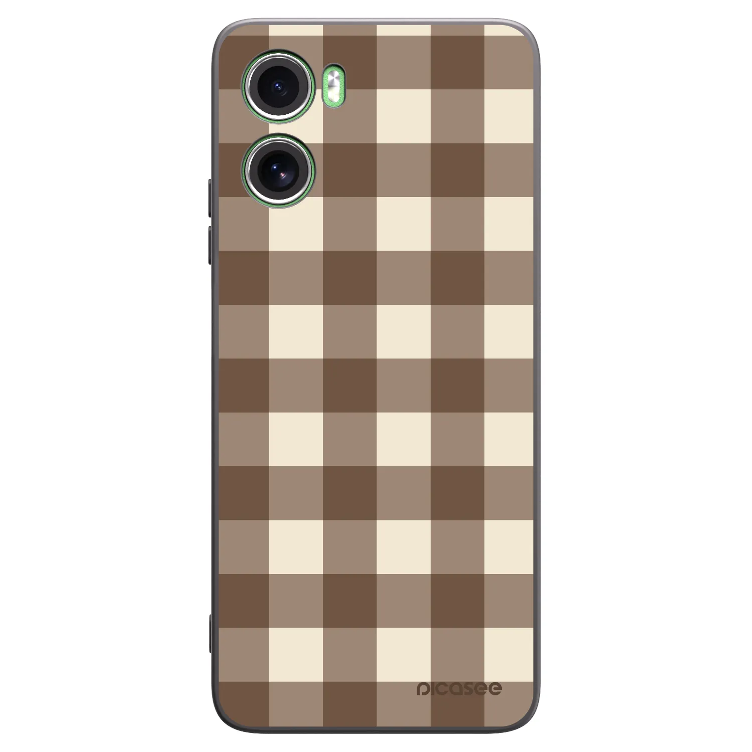 Picasee Μαύρη θήκη σιλικόνης για Motorola Moto G06 - Brown grid