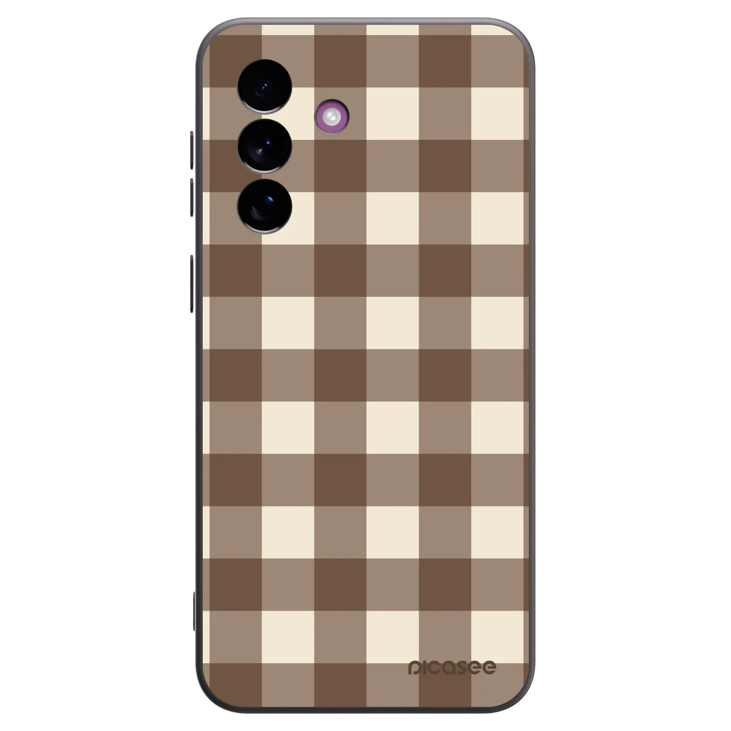 Picasee Μαύρη θήκη σιλικόνης για Samsung Galaxy A37 - Brown grid
