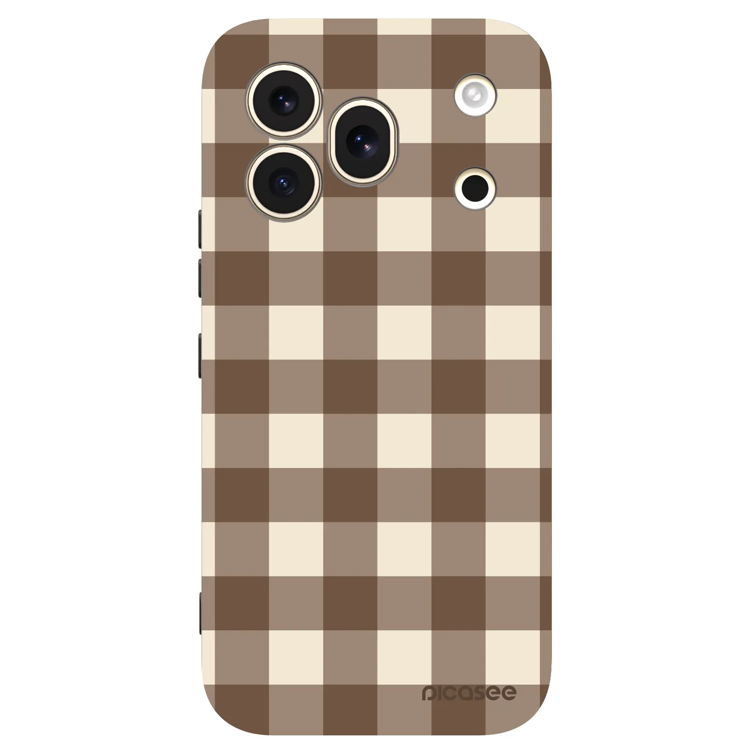 Picasee Μαύρη θήκη σιλικόνης για Honor 600 Pro - Brown grid