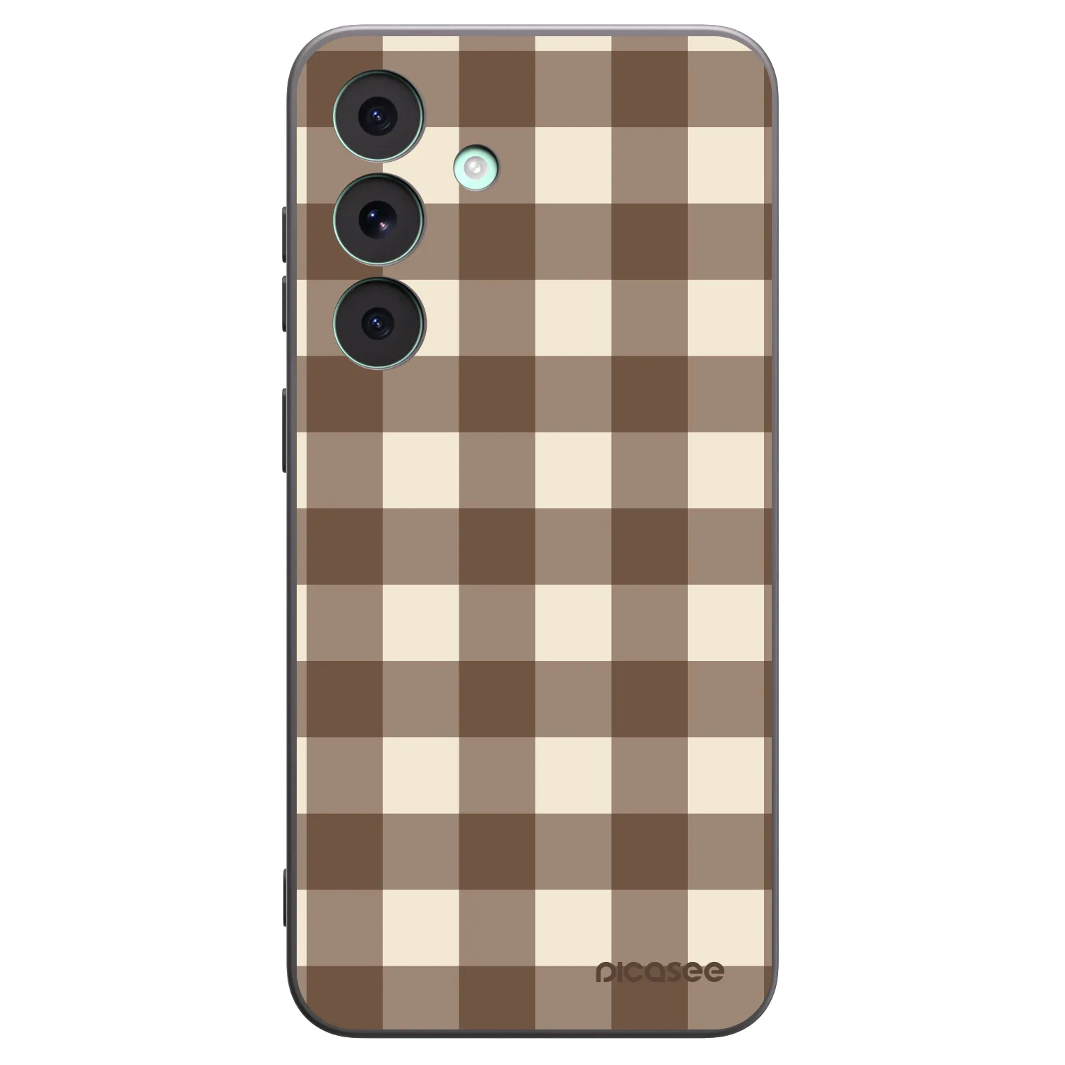 Picasee Μαύρη θήκη σιλικόνης για Samsung Galaxy S26 FE - Brown grid