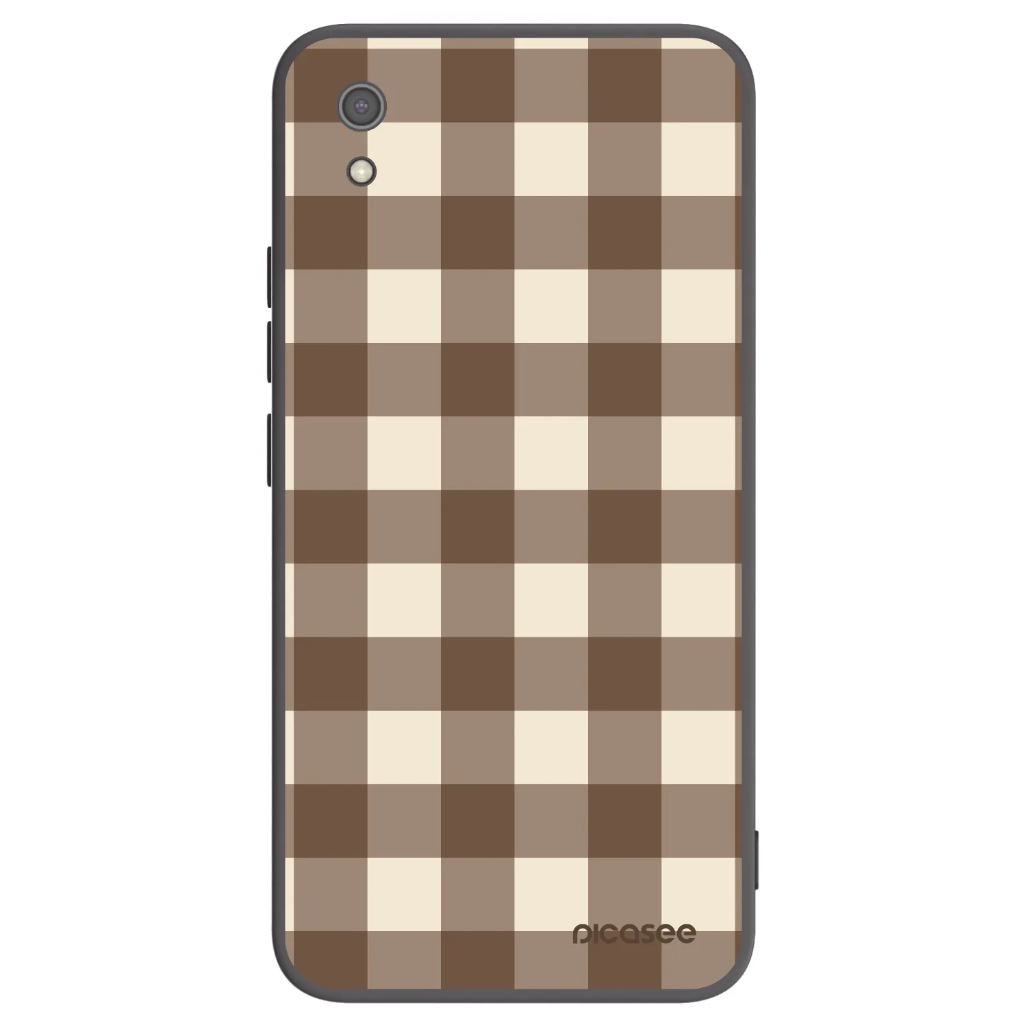 Picasee Μαύρη θήκη σιλικόνης για Xiaomi Redmi 7A - Brown grid