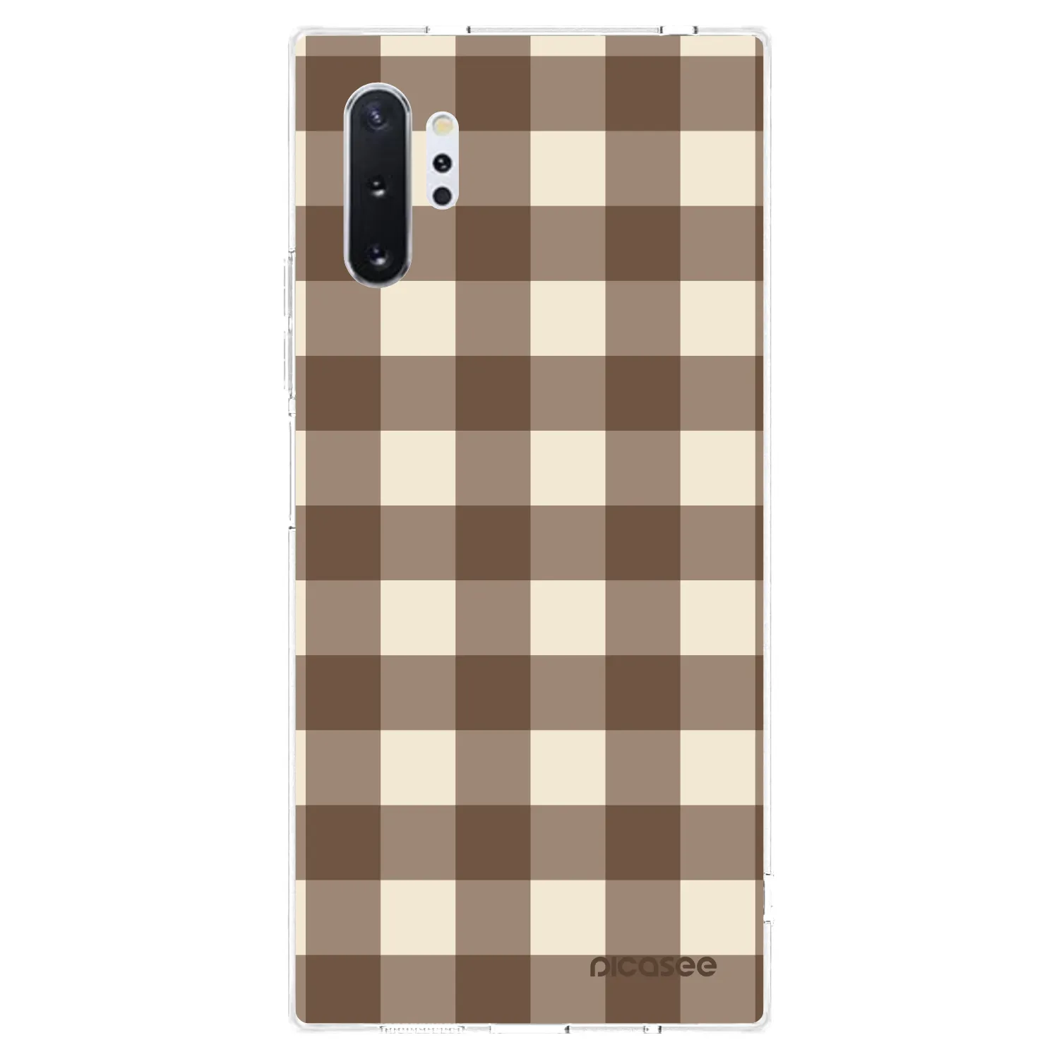 Picasee διαφανής θήκη σιλικόνης Samsung Galaxy Note 10+ N975F - Brown grid