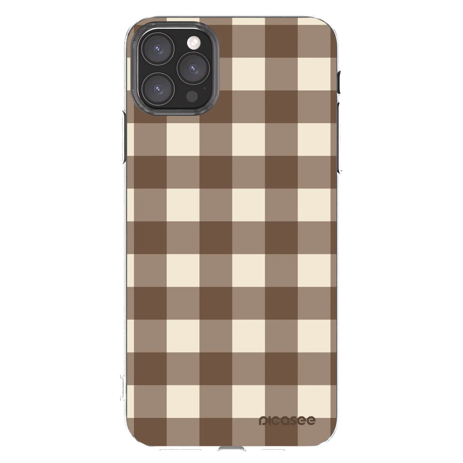Picasee διαφανής θήκη σιλικόνης Apple iPhone 11 Pro Max - Brown grid