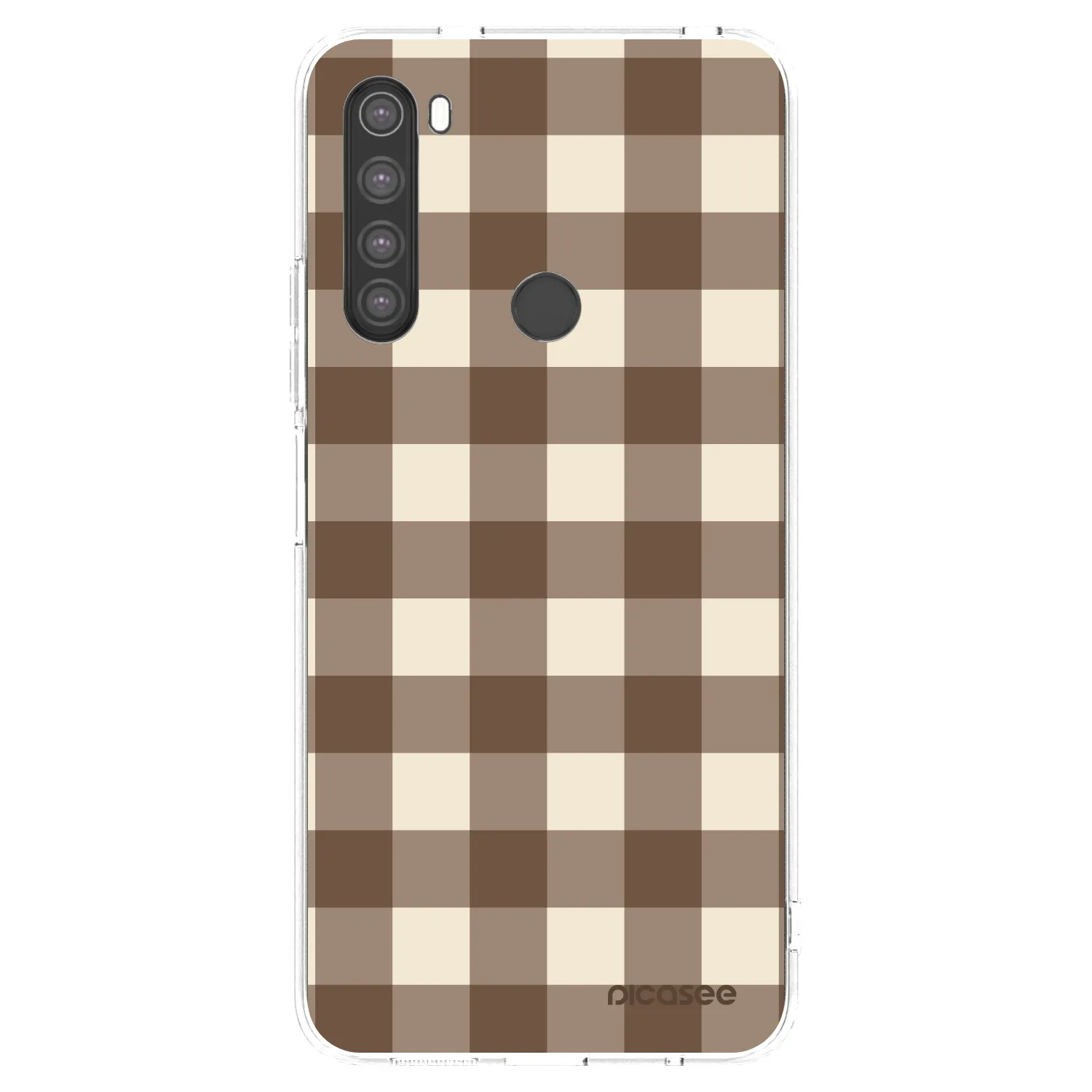 Picasee διαφανής θήκη σιλικόνης Xiaomi Redmi Note 8 - Brown grid