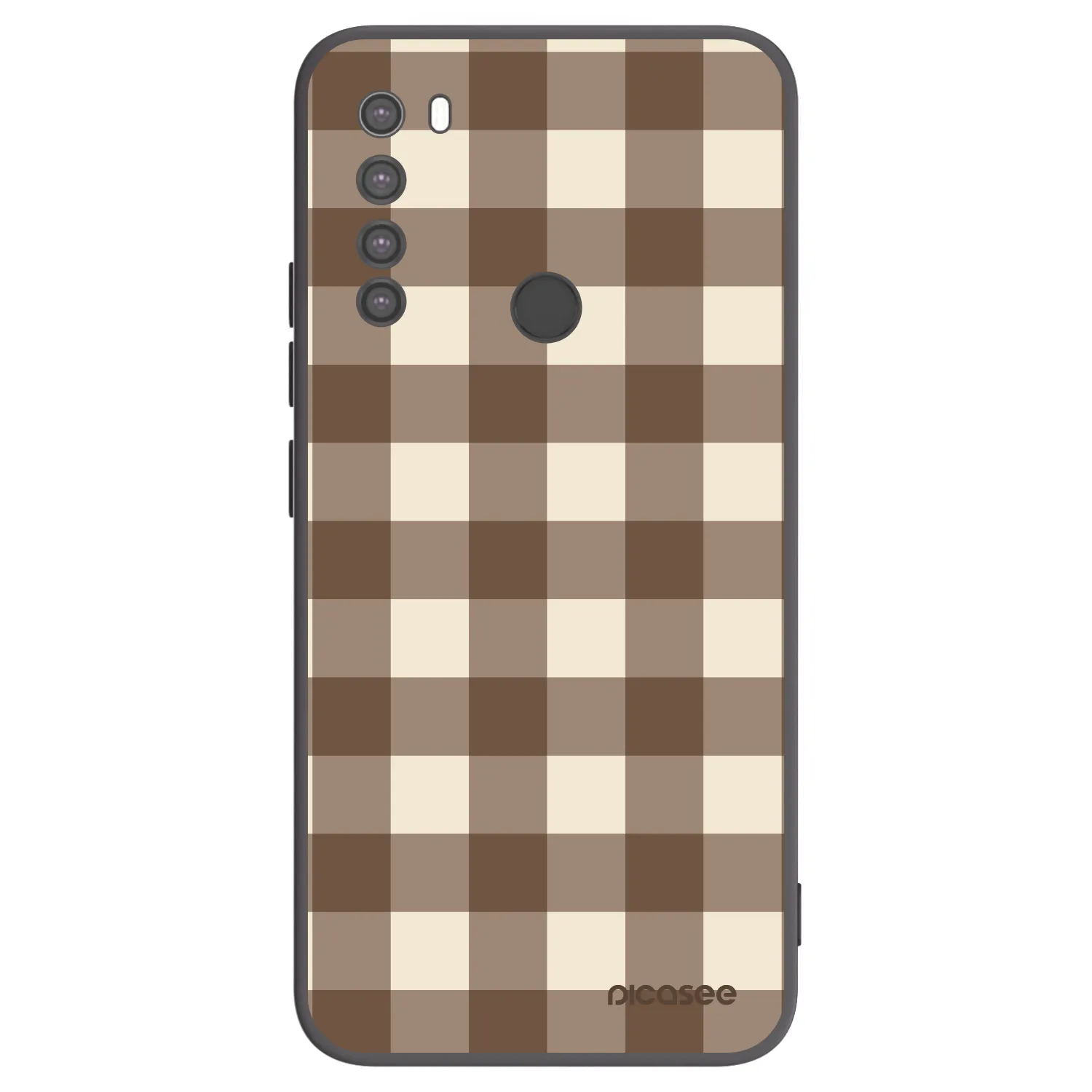 Picasee Μαύρη θήκη σιλικόνης για Xiaomi Redmi Note 8 - Brown grid