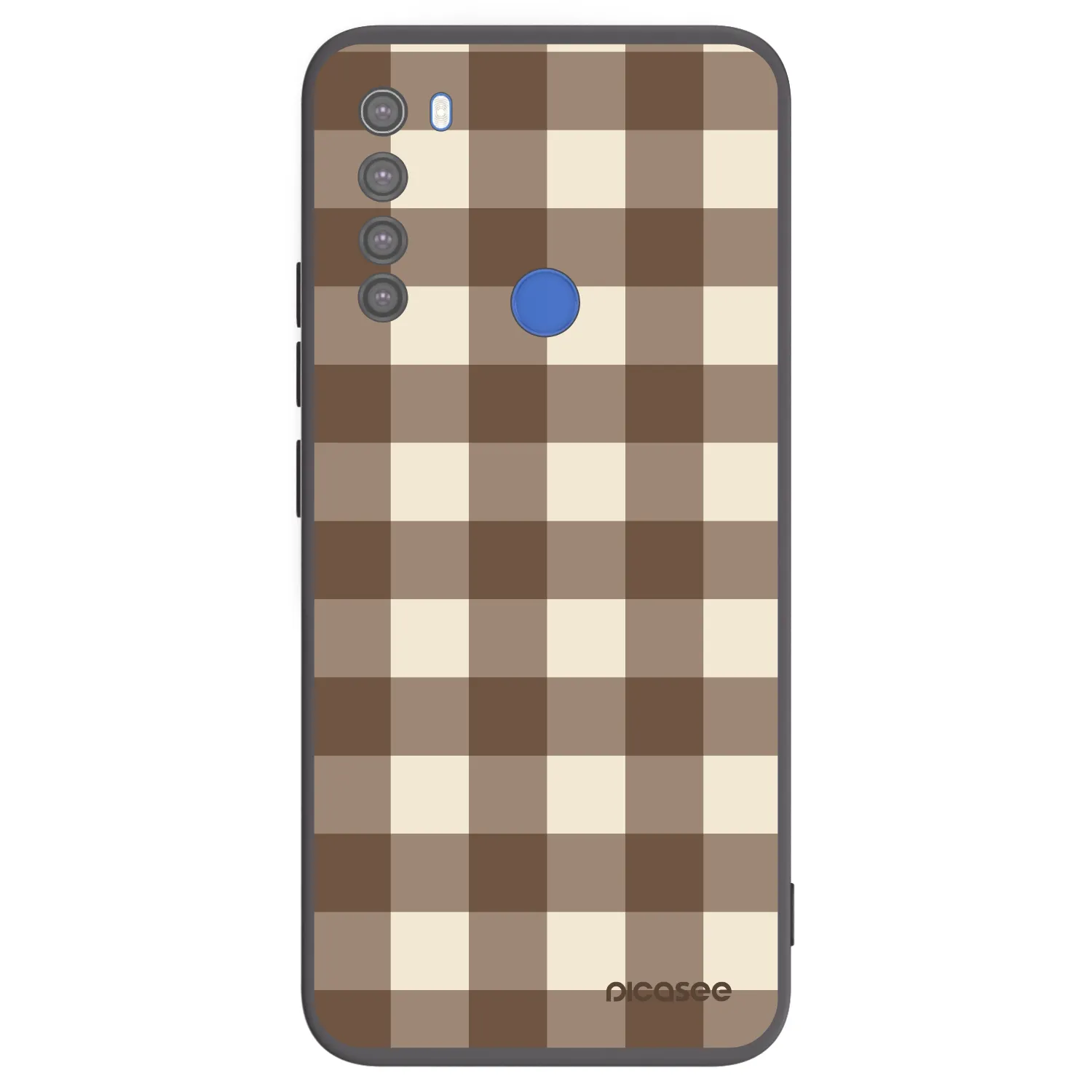 Picasee Μαύρη θήκη σιλικόνης για Xiaomi Redmi Note 8T - Brown grid