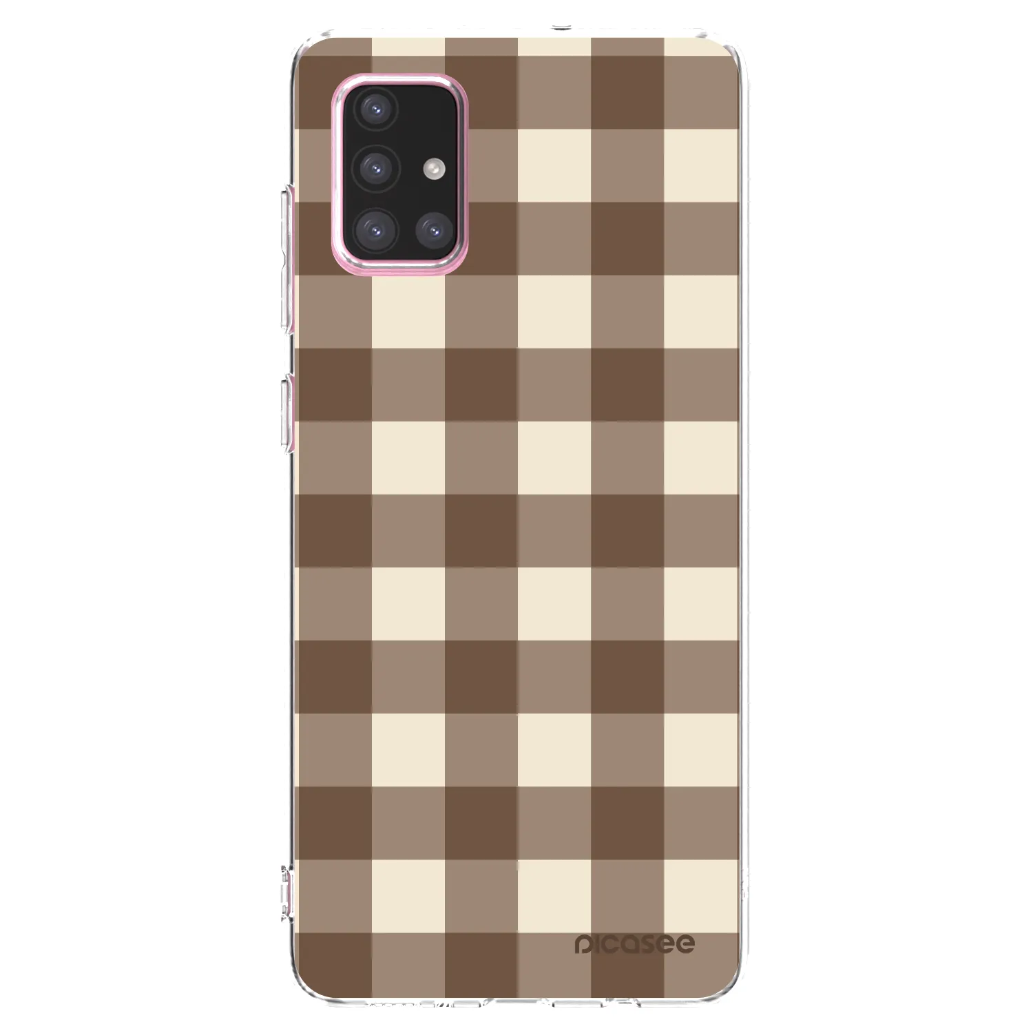 Picasee διαφανής θήκη σιλικόνης Samsung Galaxy A71 A715F - Brown grid