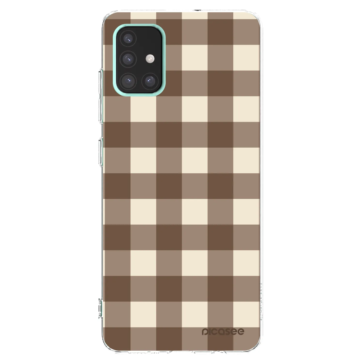 Picasee διαφανής θήκη σιλικόνης Samsung Galaxy A51 A515F - Brown grid