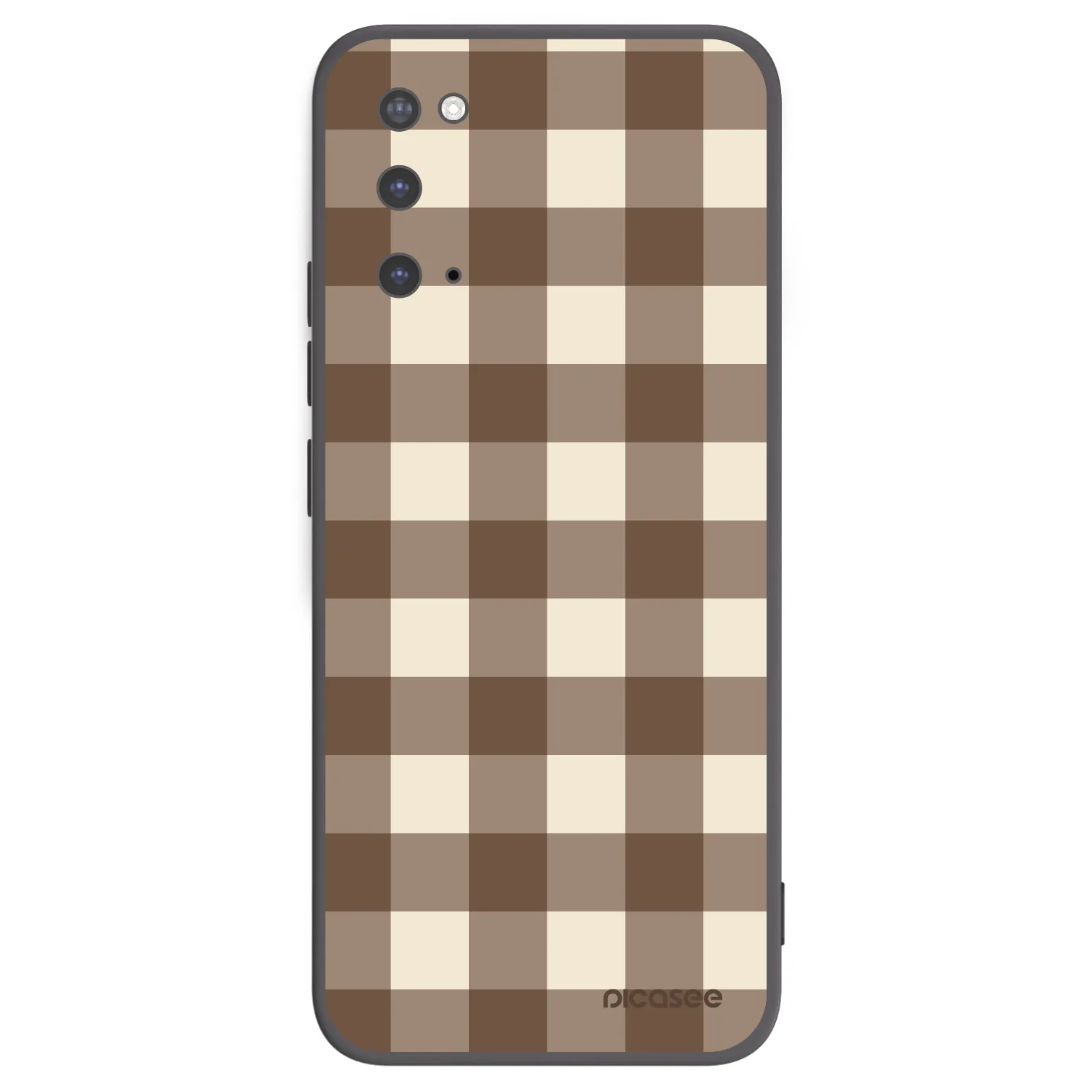 Picasee Μαύρη θήκη σιλικόνης για Samsung Galaxy S20 G980F - Brown grid