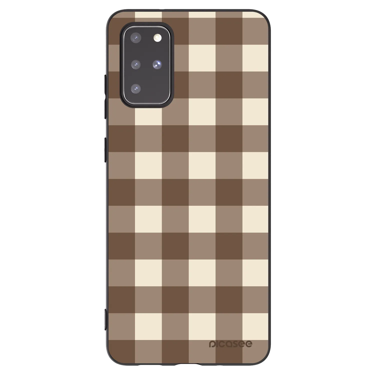 Picasee Μαύρη θήκη σιλικόνης για Samsung Galaxy S20+ G985F - Brown grid