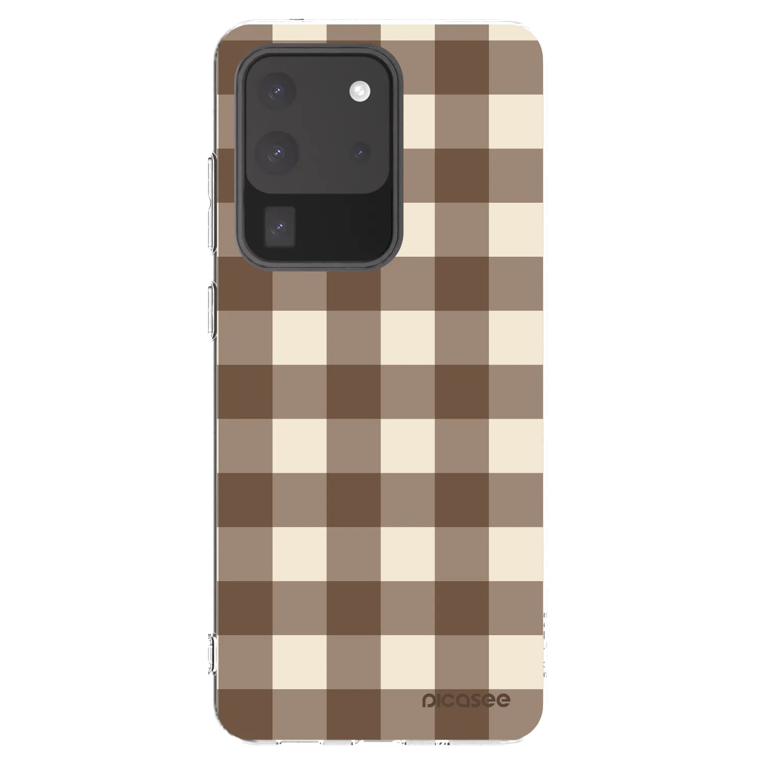 Picasee διαφανής θήκη σιλικόνης Samsung Galaxy S20 Ultra 5G G988F - Brown grid