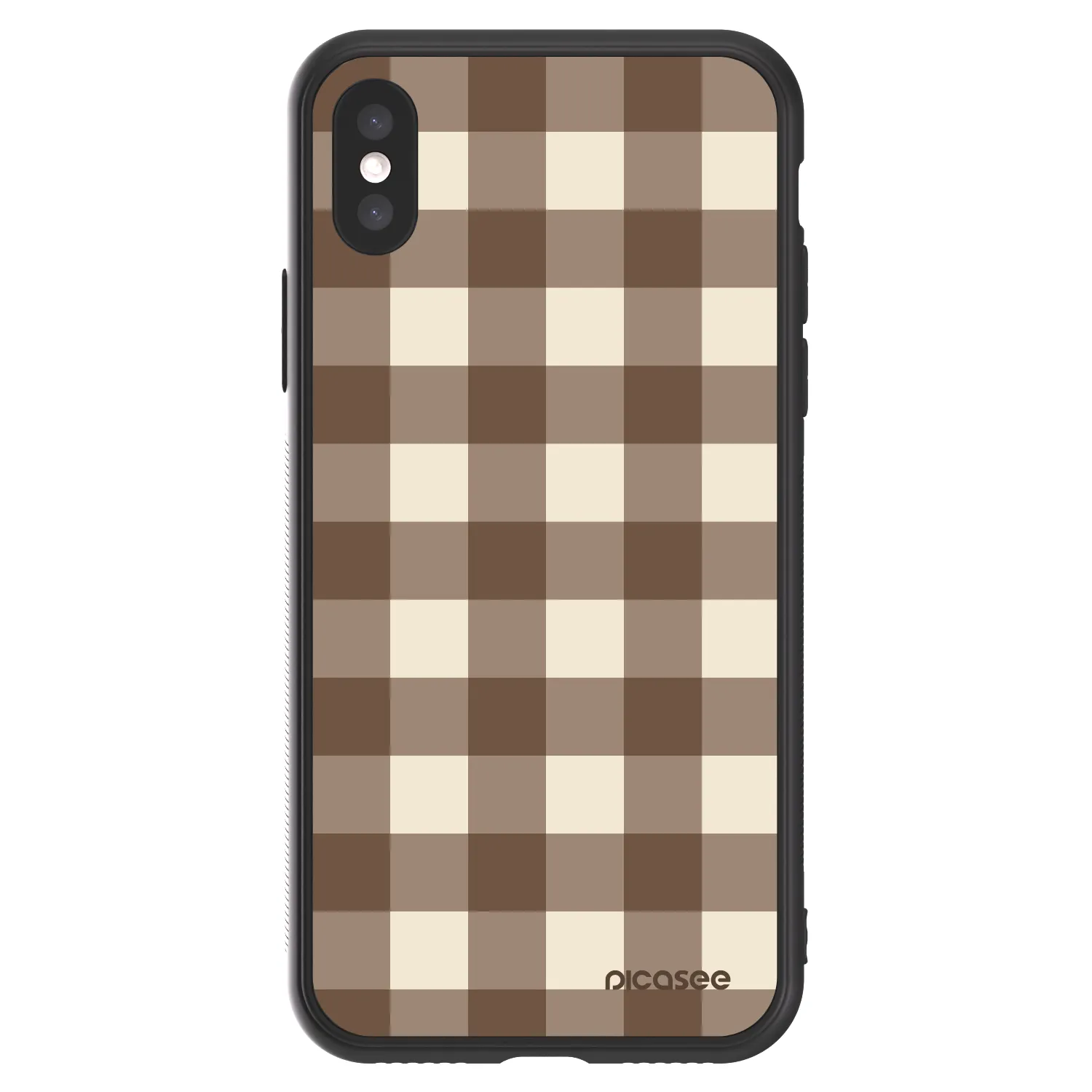 Picasee ULTIMATE CASE για Apple iPhone X/XS - Brown grid