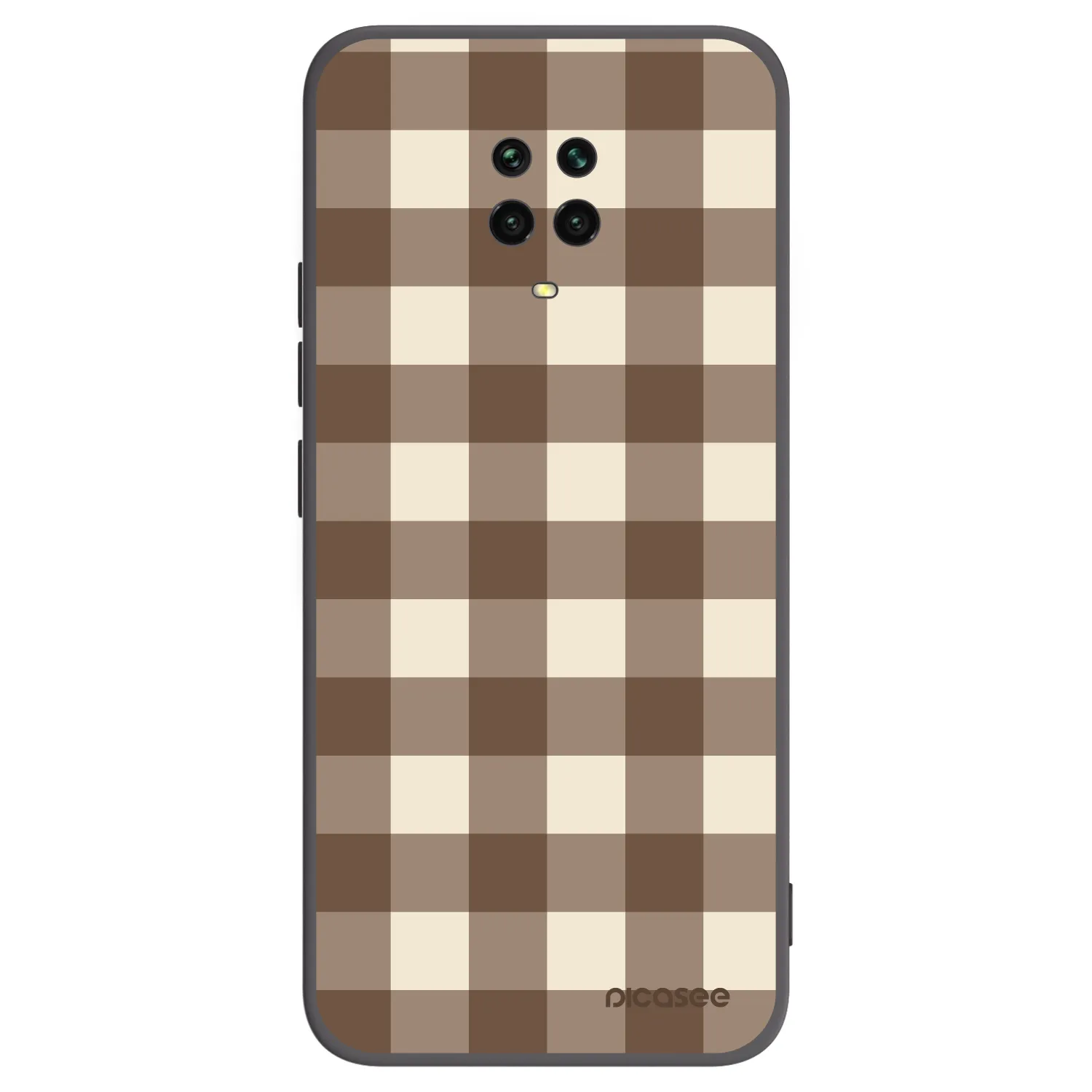 Picasee Μαύρη θήκη σιλικόνης για Xiaomi Redmi Note 9 Pro - Brown grid