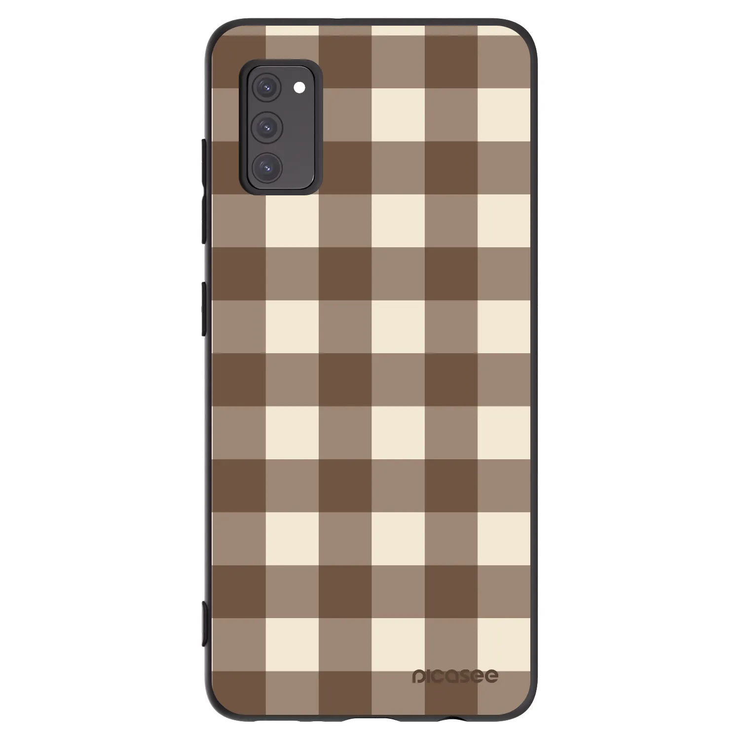 Picasee Μαύρη θήκη σιλικόνης για Samsung Galaxy A41 A415F - Brown grid