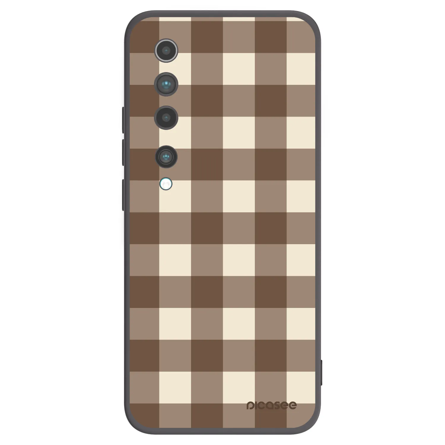 Picasee Μαύρη θήκη σιλικόνης για Xiaomi Mi 10 - Brown grid