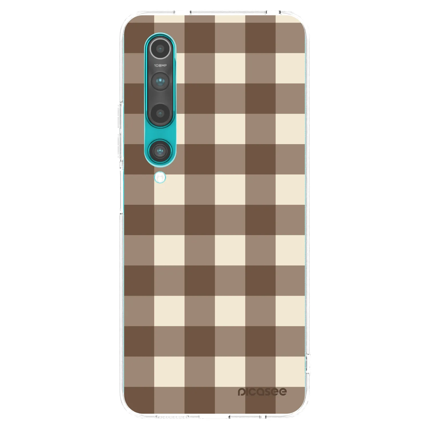 Picasee διαφανής θήκη σιλικόνης Xiaomi Mi 10 - Brown grid