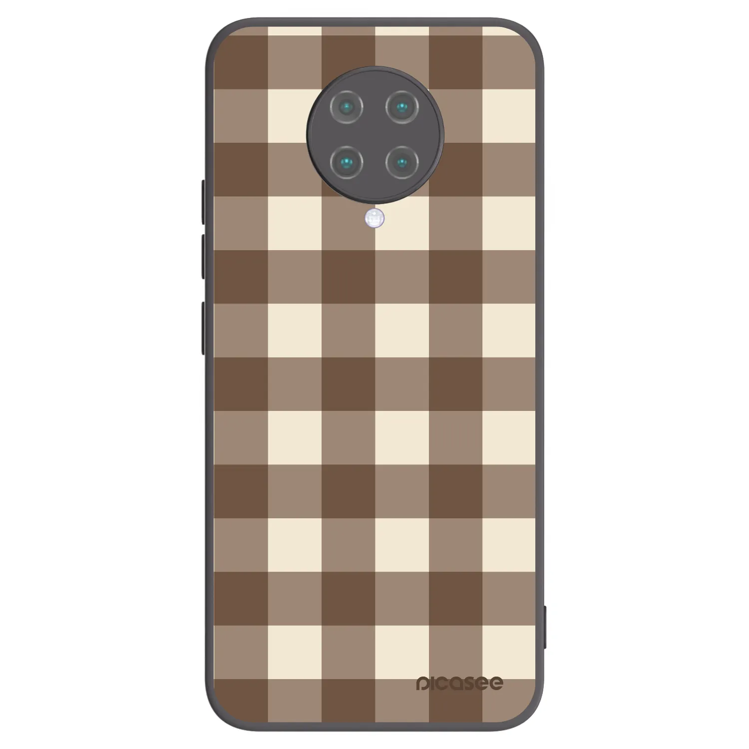 Picasee Μαύρη θήκη σιλικόνης για Xiaomi Poco F2 Pro - Brown grid